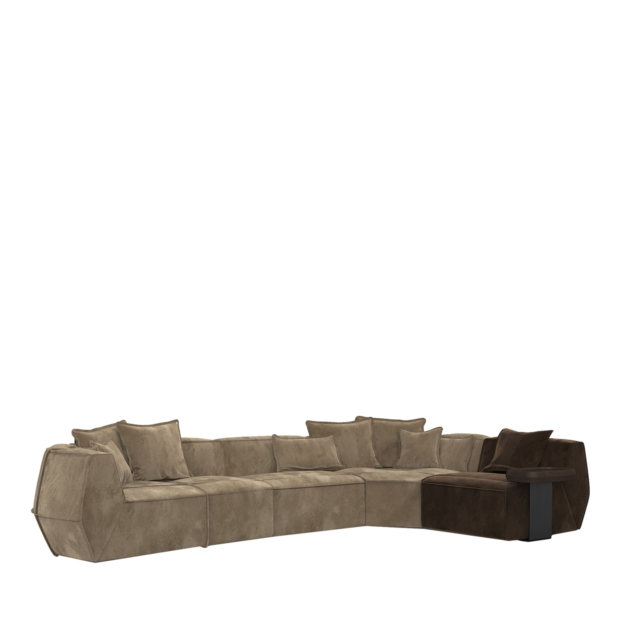 Infinito Two-Tone Brown Leather Sofa by Lorenza Bozzoli #1 - Main view