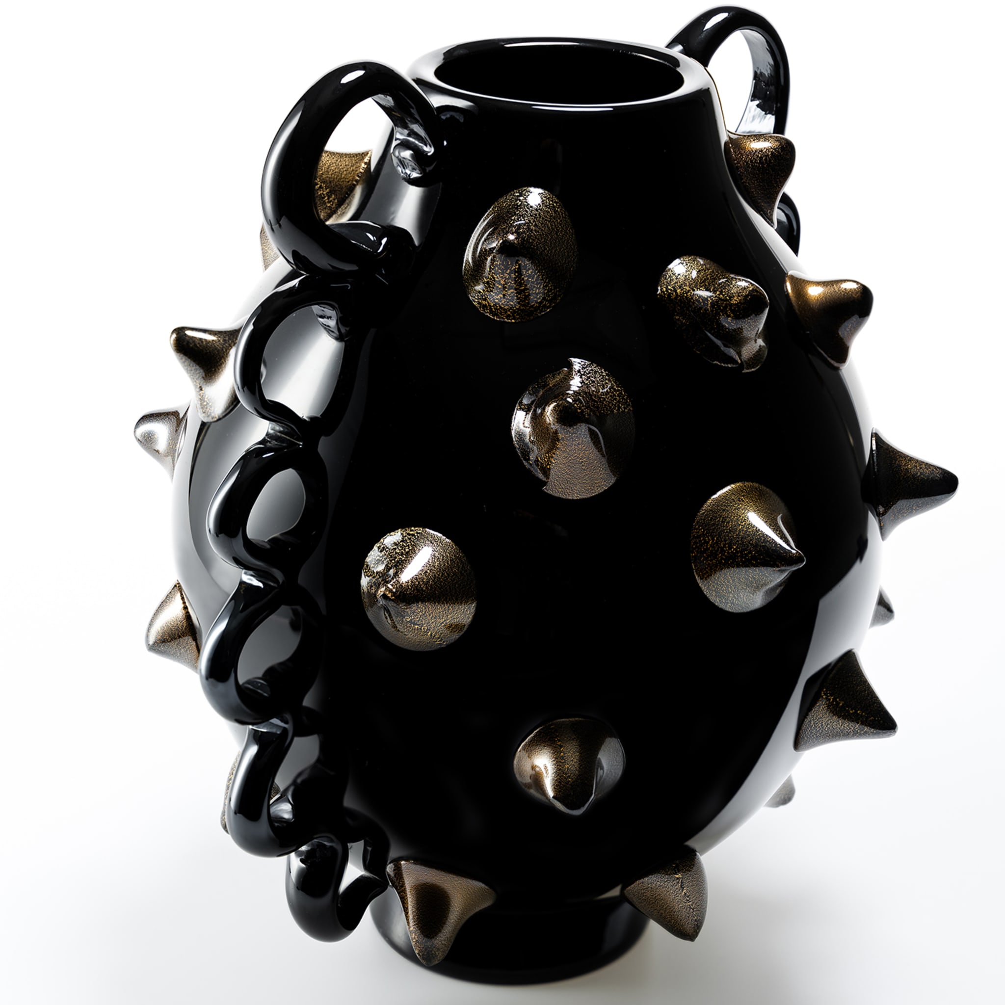 Rock Murano Studded Black Vase - Alternative view 1