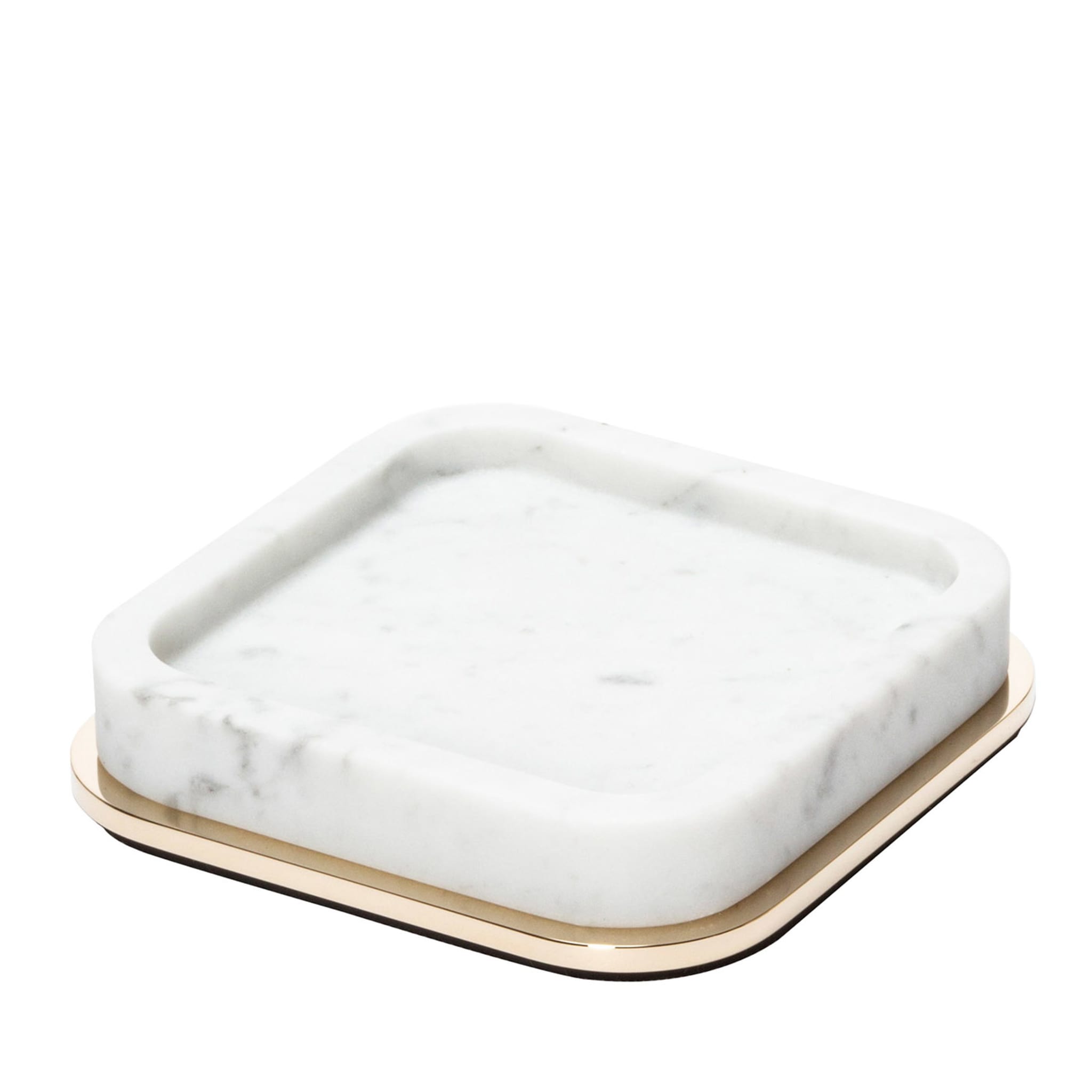 Polo Weißer Marmor Quadratisches Valet-Tablett Klein - Hauptansicht