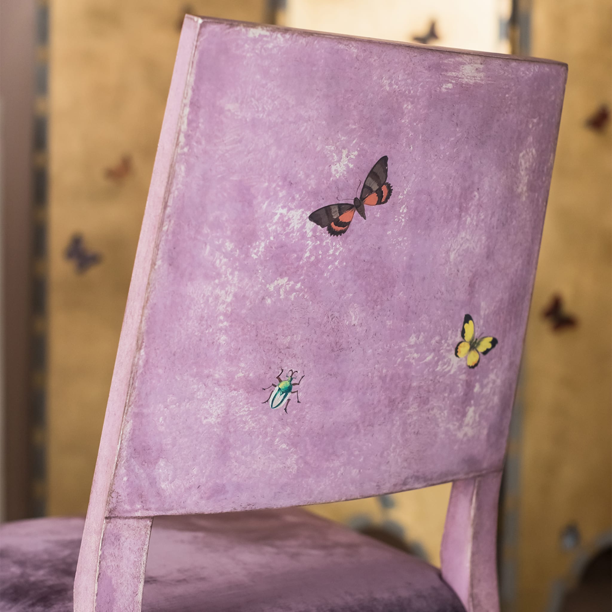 Cremona Violet Indigo with Butterflies Dining Chair - Alternative view 2