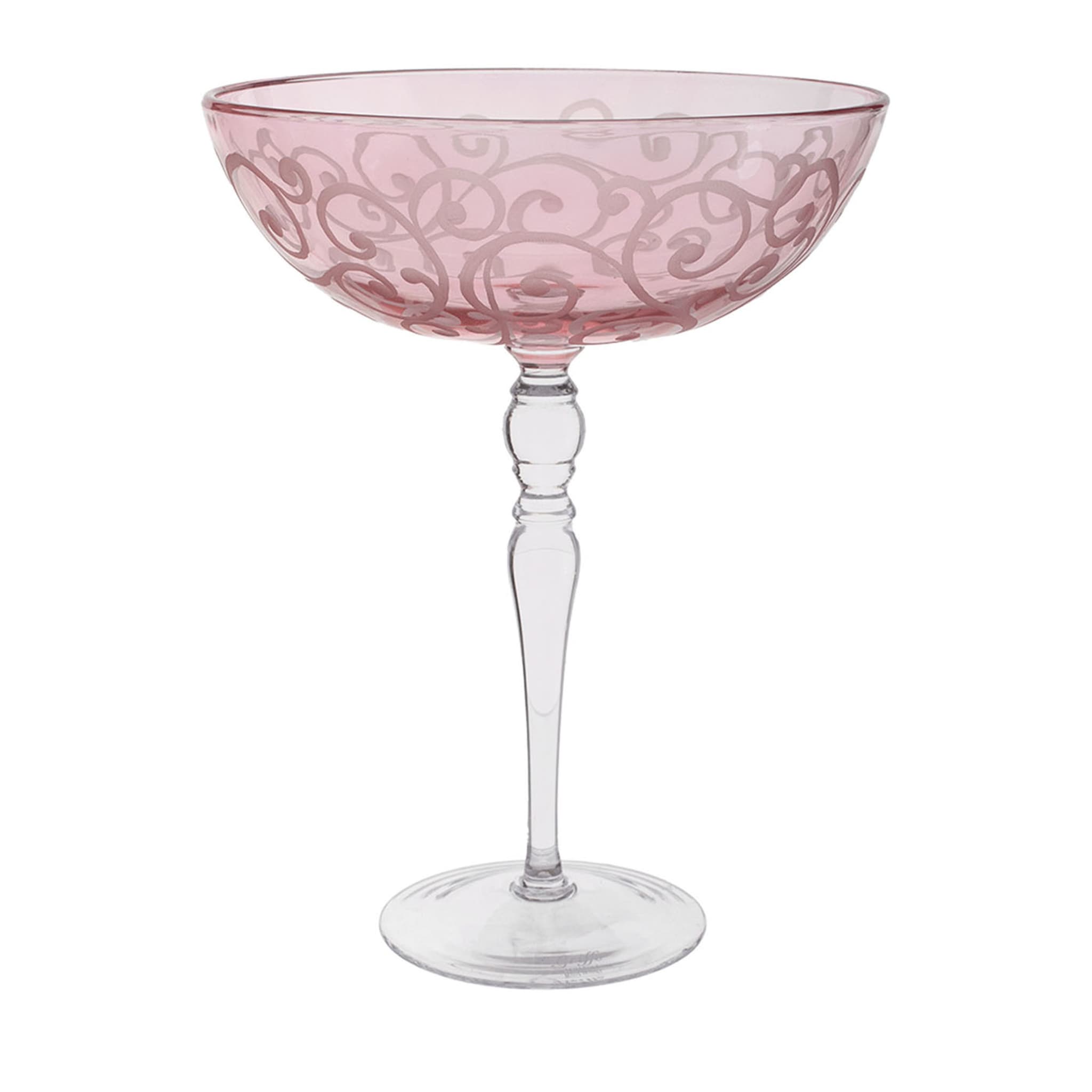 Ritmica Stemmed Pink Glass Bowl - Main view