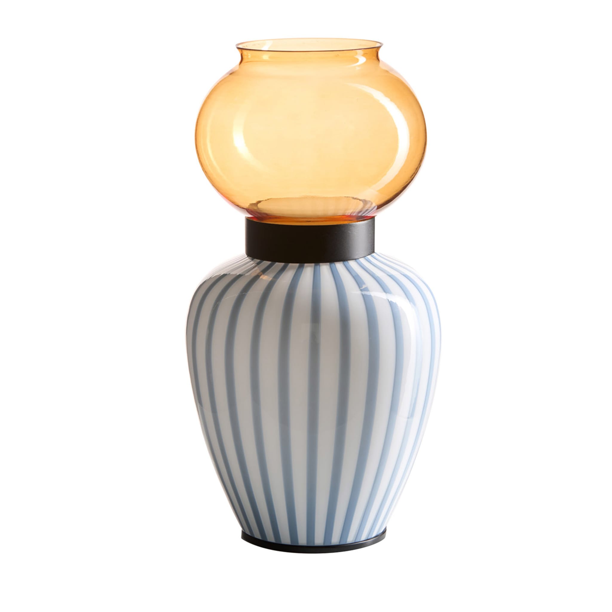 Layla Light Blue Striped Table Lamp by Serena Confalonieri - Main view