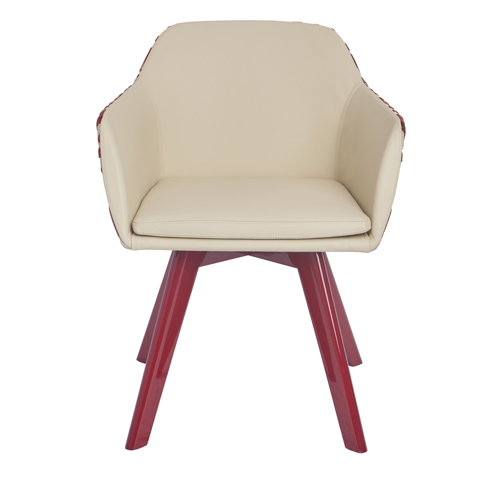 Nur PARIS chair Beige And Burgundy Patterned - Main view