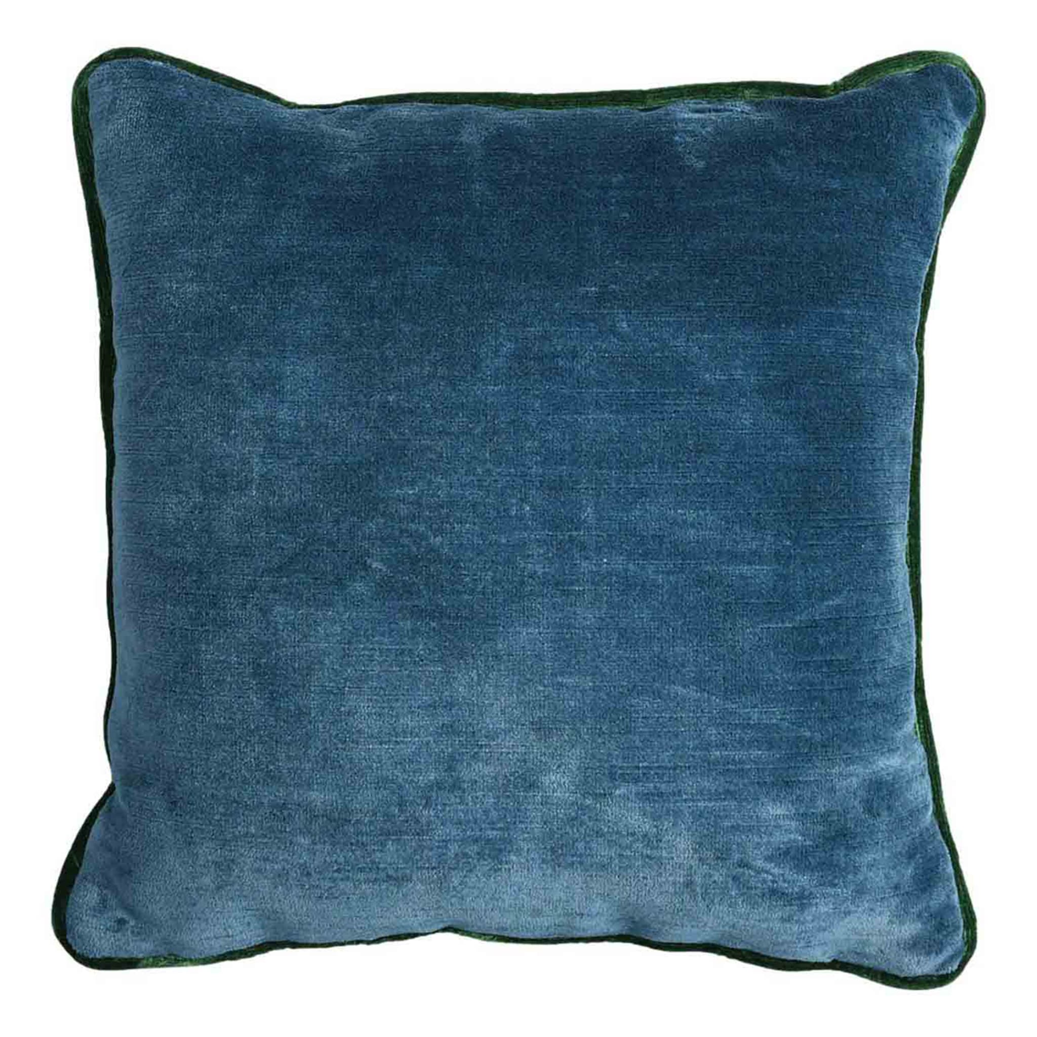 Green Carrè Cushion in striped jacquard fabric - Alternative view 1