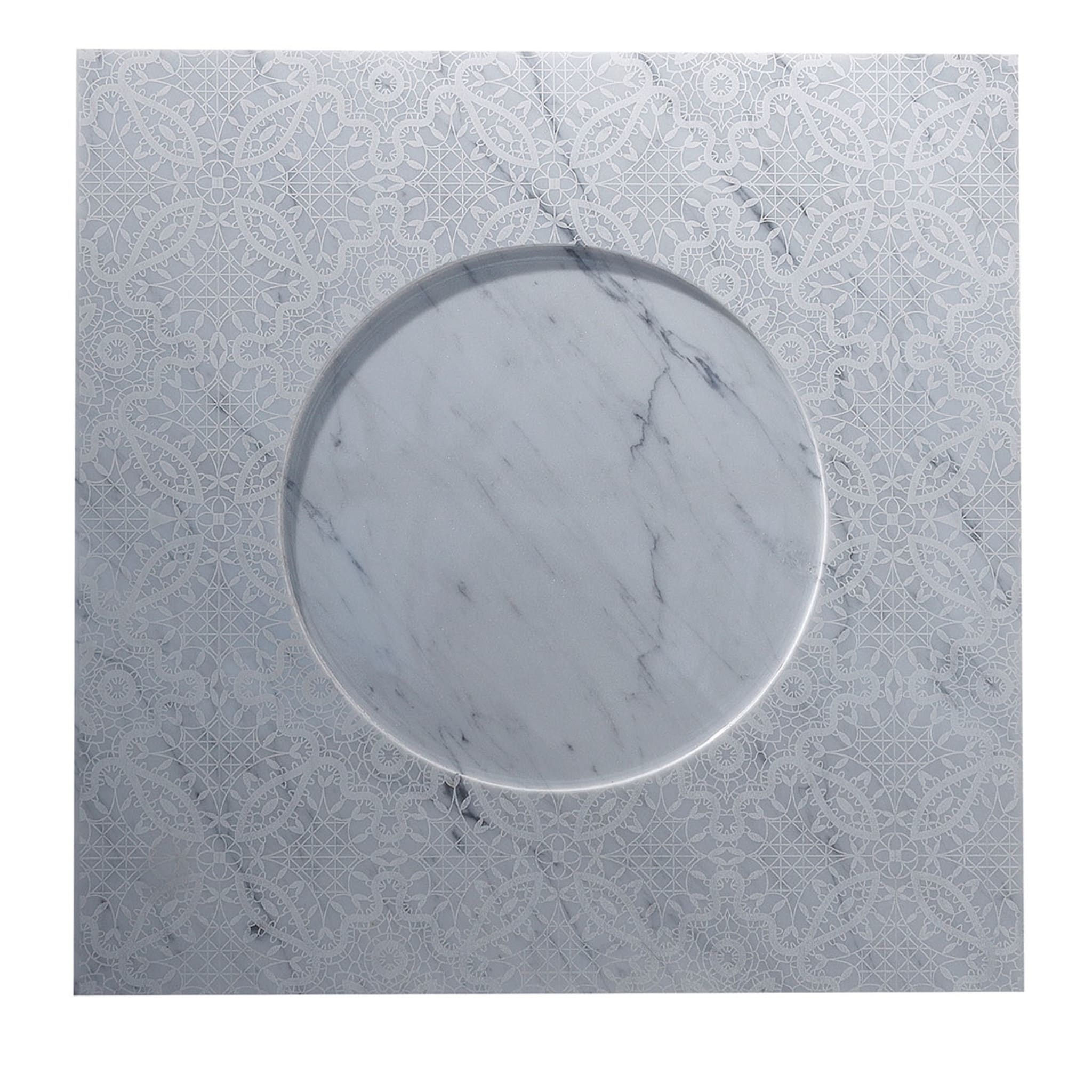 Venezia White Carrara Marble Q Plate - Main view