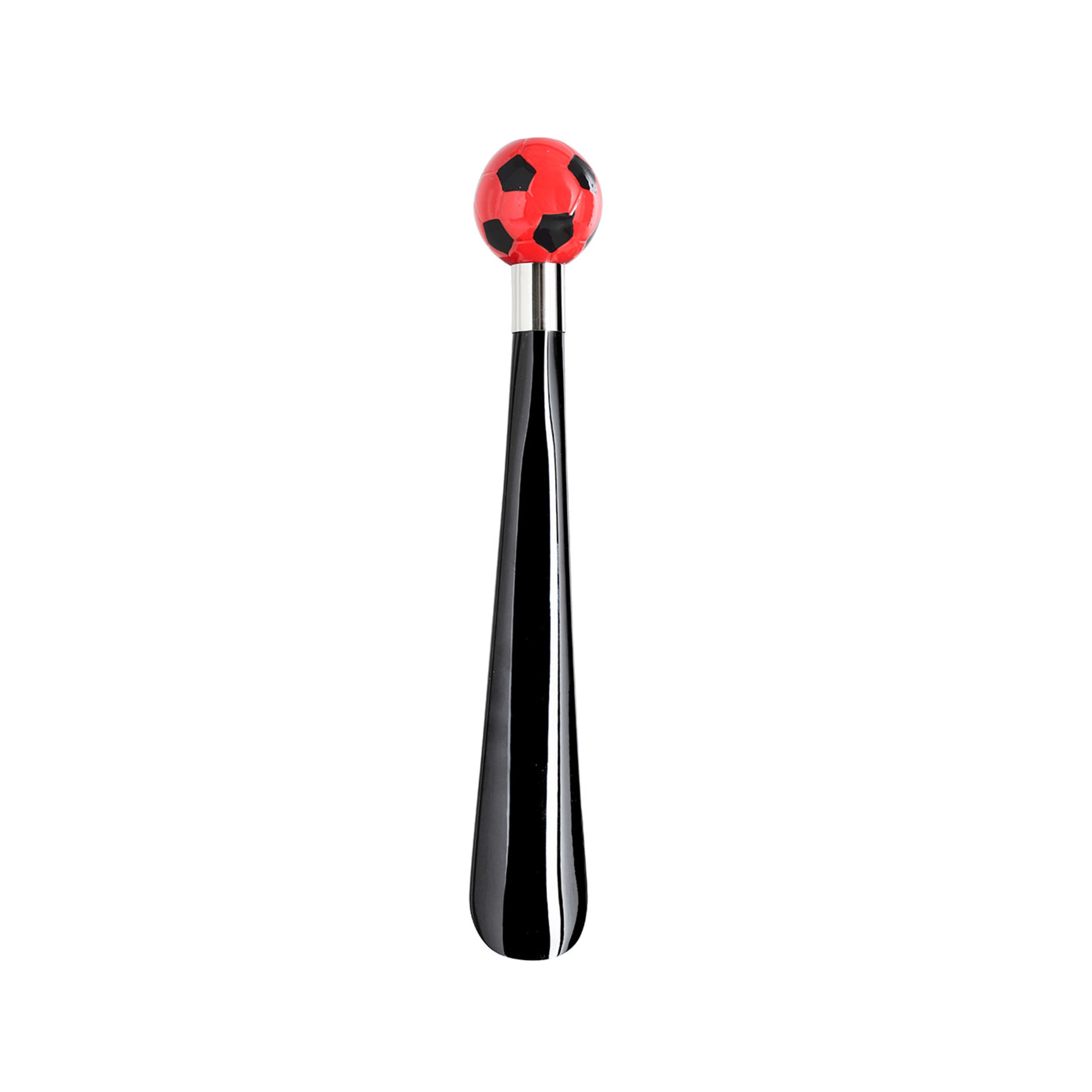 Calcio Small Black & Red Decorated Shoehorn - Alternative view 2