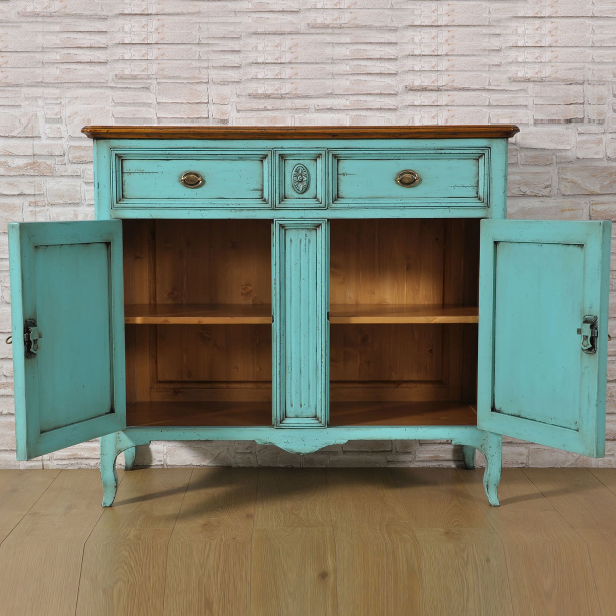 Impero '800 Empire-Style Turquoise Sideboard - Alternative view 1
