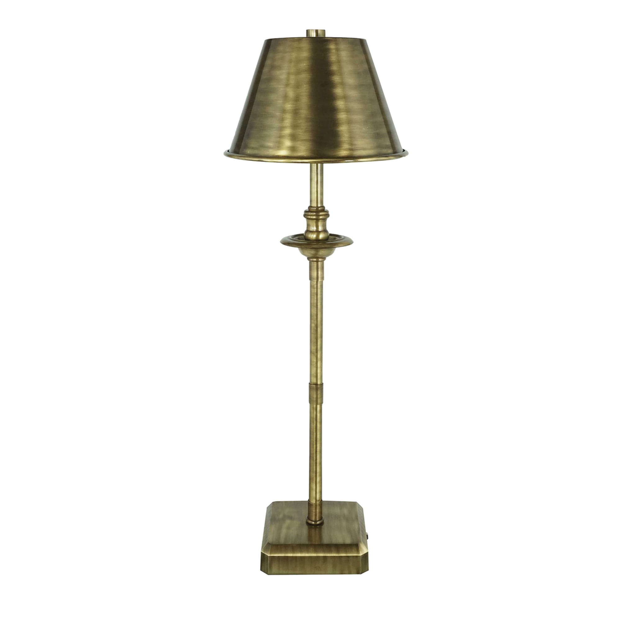 Lámpara de mesa Kuma S en bronce cepillado de Michele Bönan - Vista principal