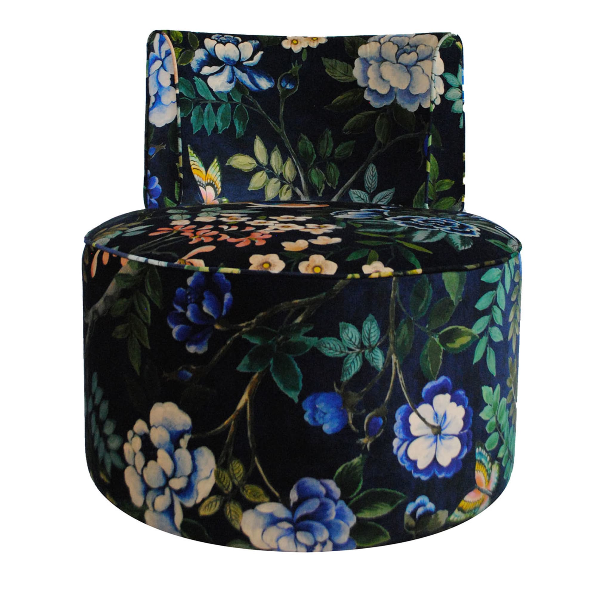 Round Flowers Floral Polychrome Chair - Main view