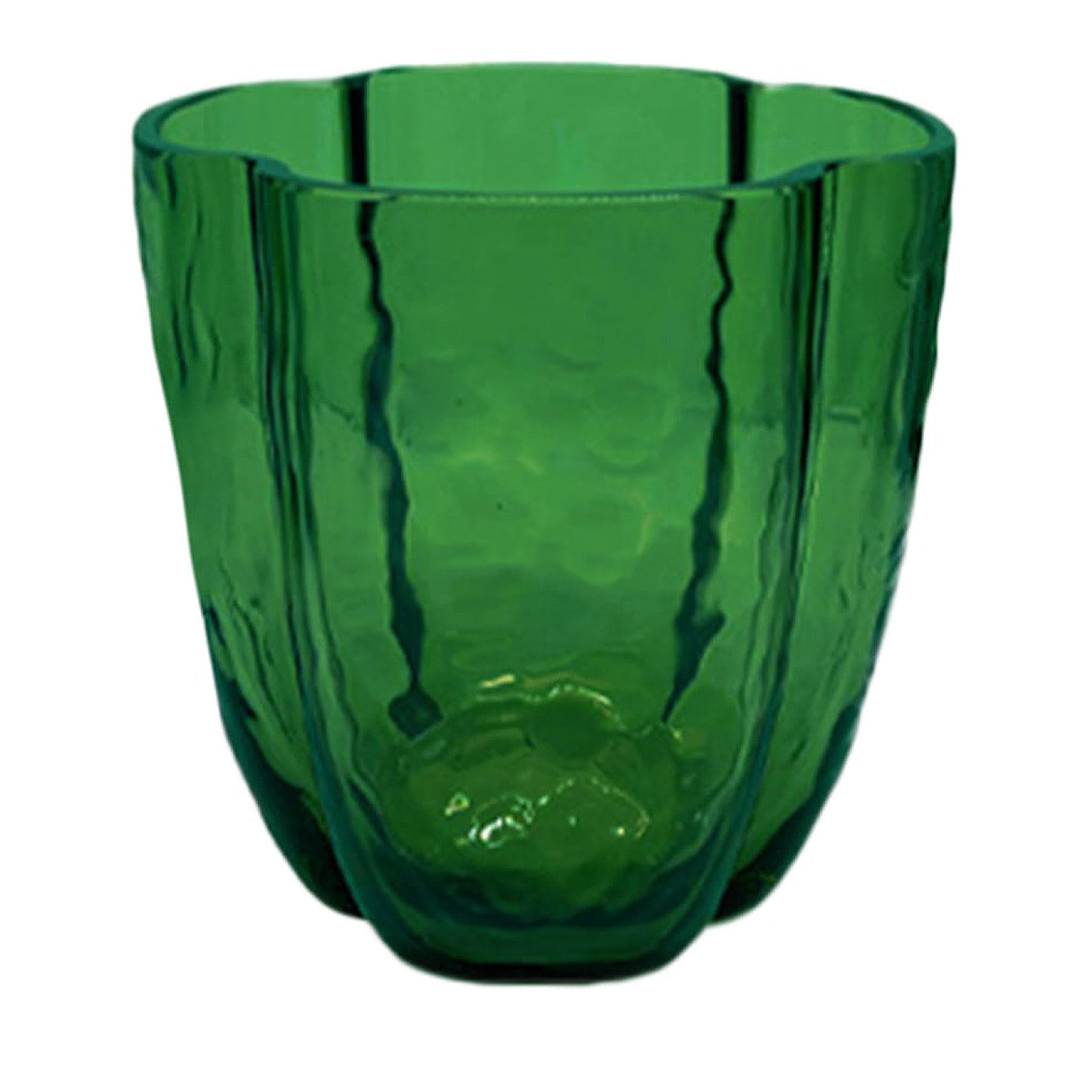 Juego de 4 vasos de Murano Verde Pétalo - Vista principal