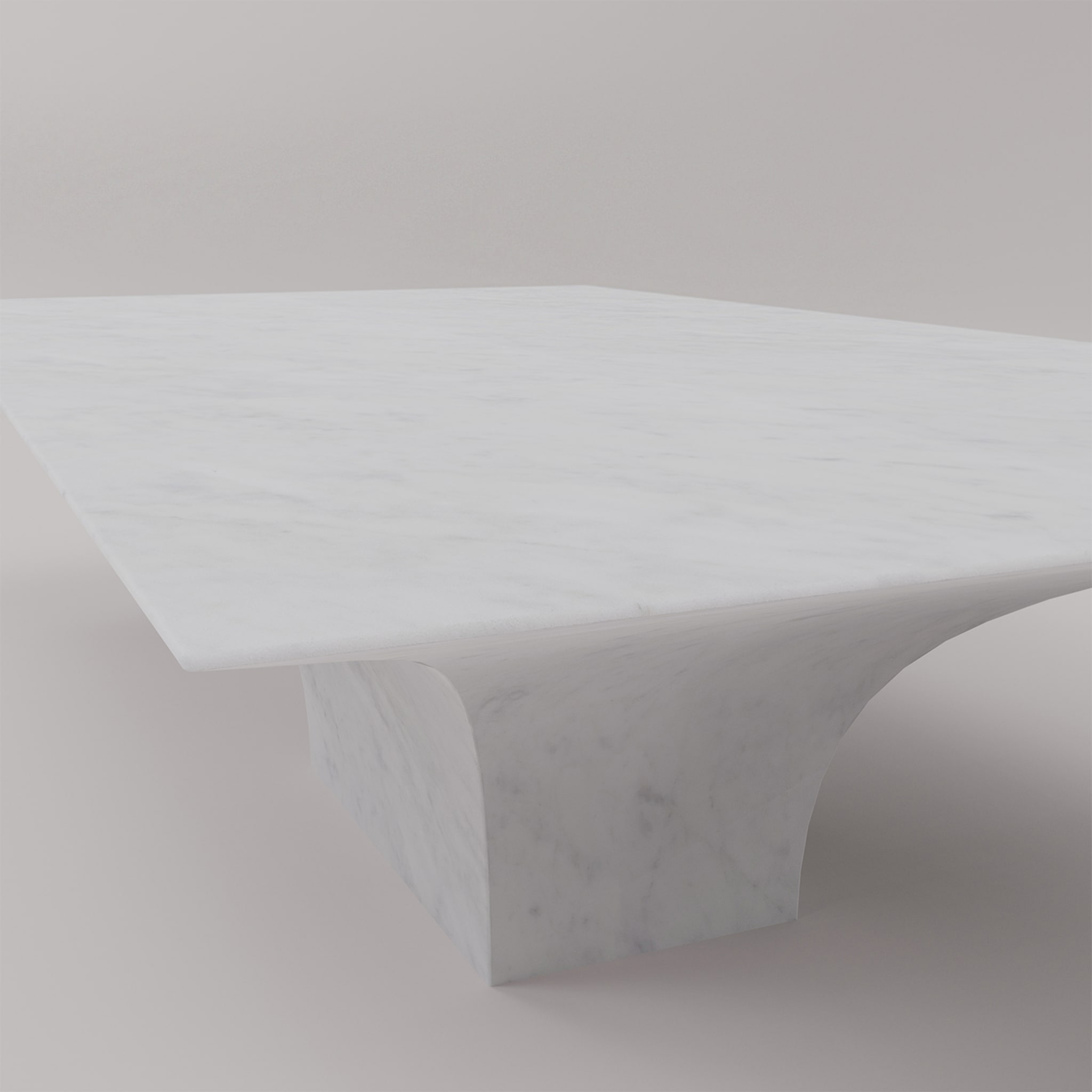 Tavolino rettangolare Sicorace in bianco di Carrara - Vista alternativa 1