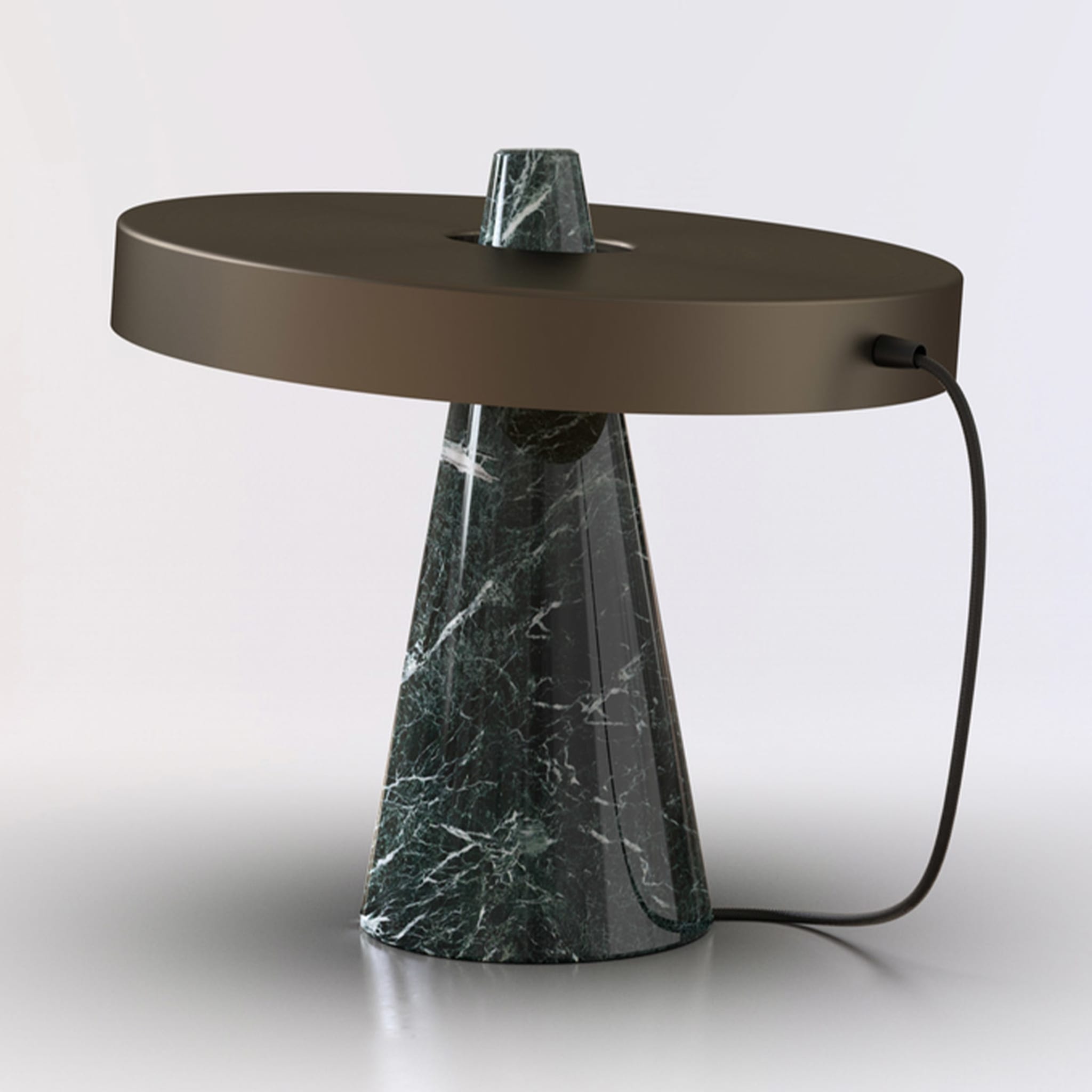ED039 Green Stone and Bronze Table Lamp - Alternative view 1