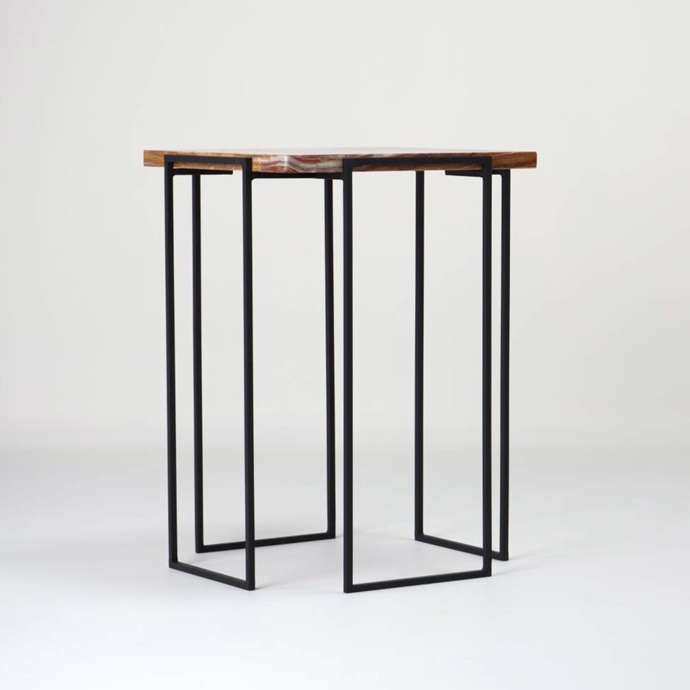Kaus Black Persian Onyx Side Table - DF DesignLab