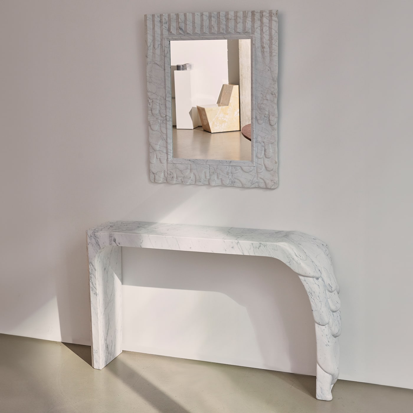 Sculptural on sale console table