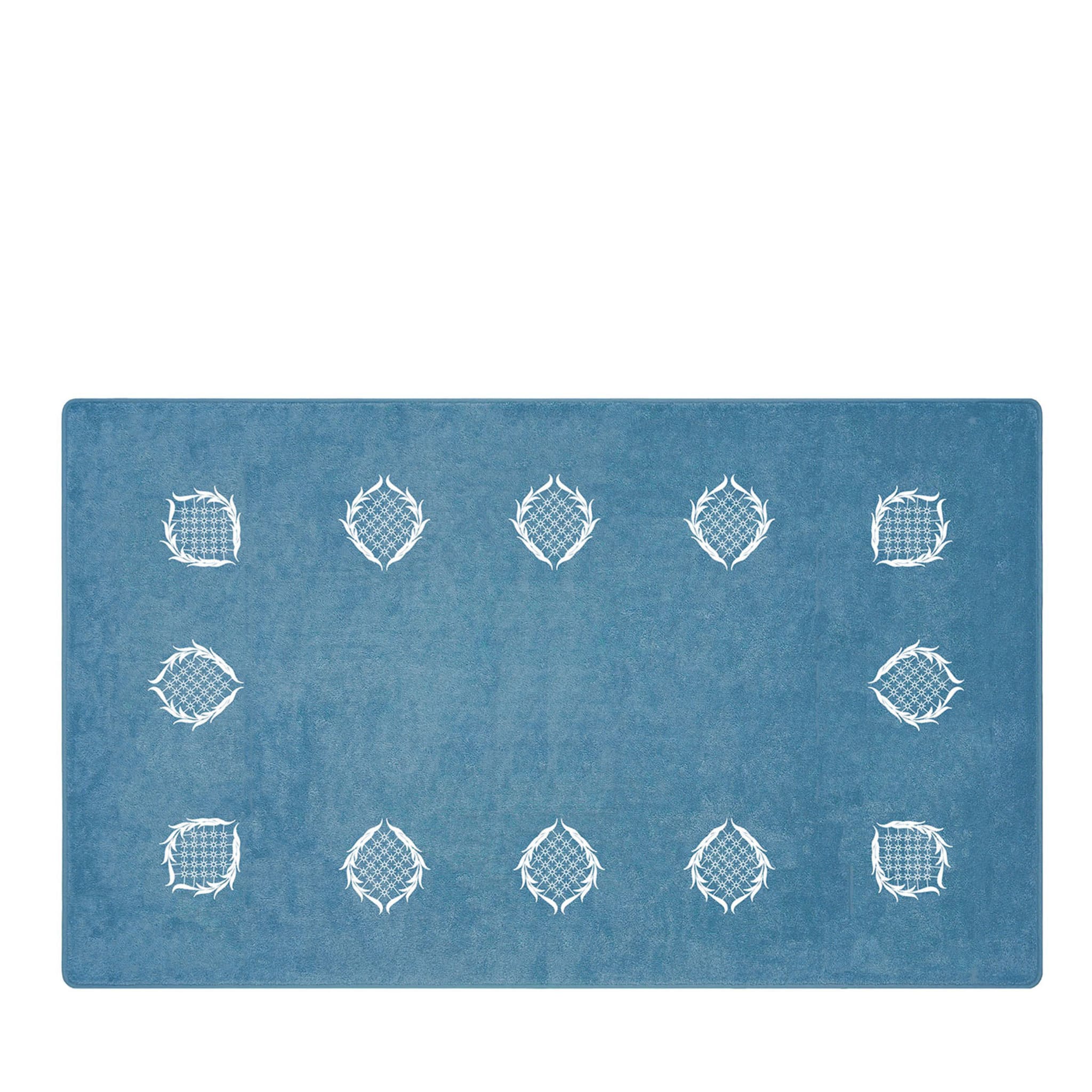 Ananas Embroidery Assisi Blue & White Bath Mat - Main view
