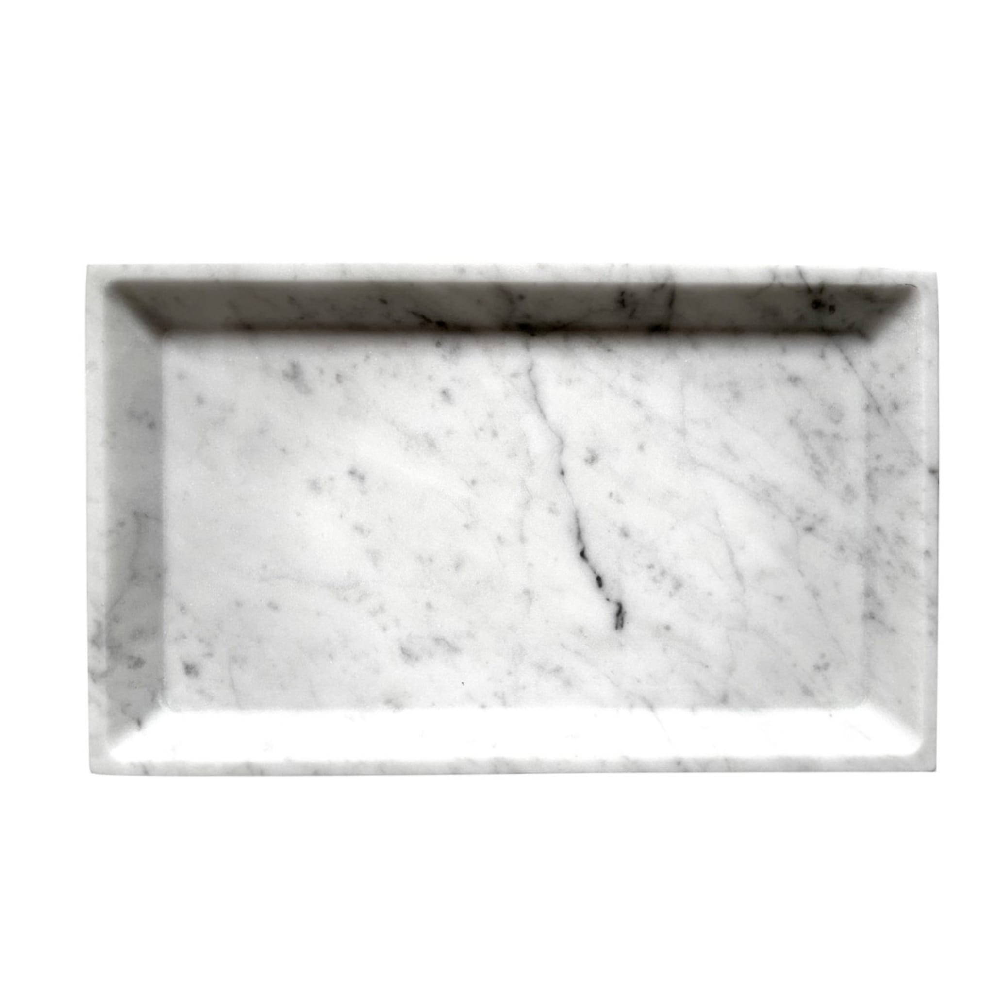 Rechteckiges Tablett aus weißem Carrara - Hauptansicht