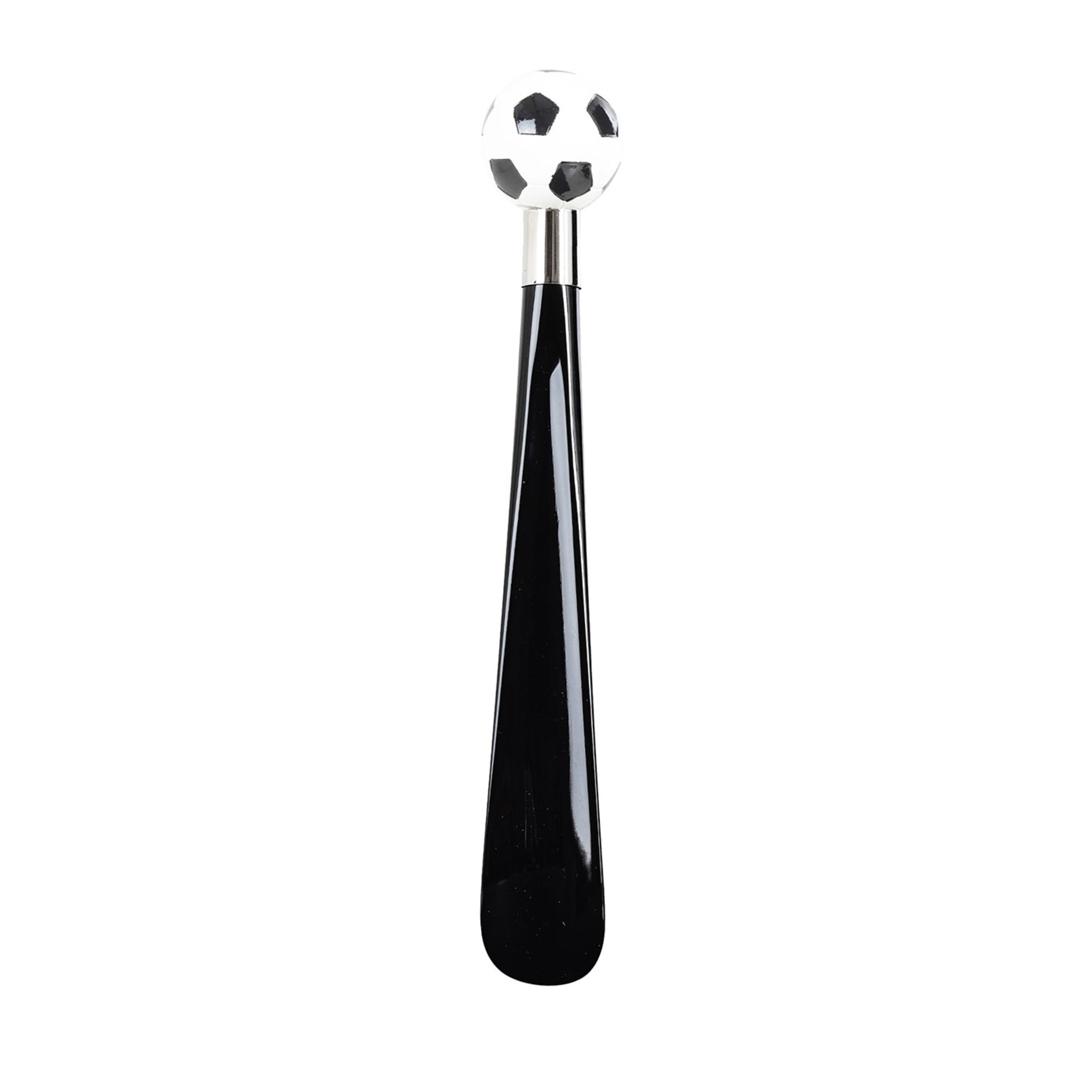 Calcio Small Black & White Decorated Shoehorn - Main view
