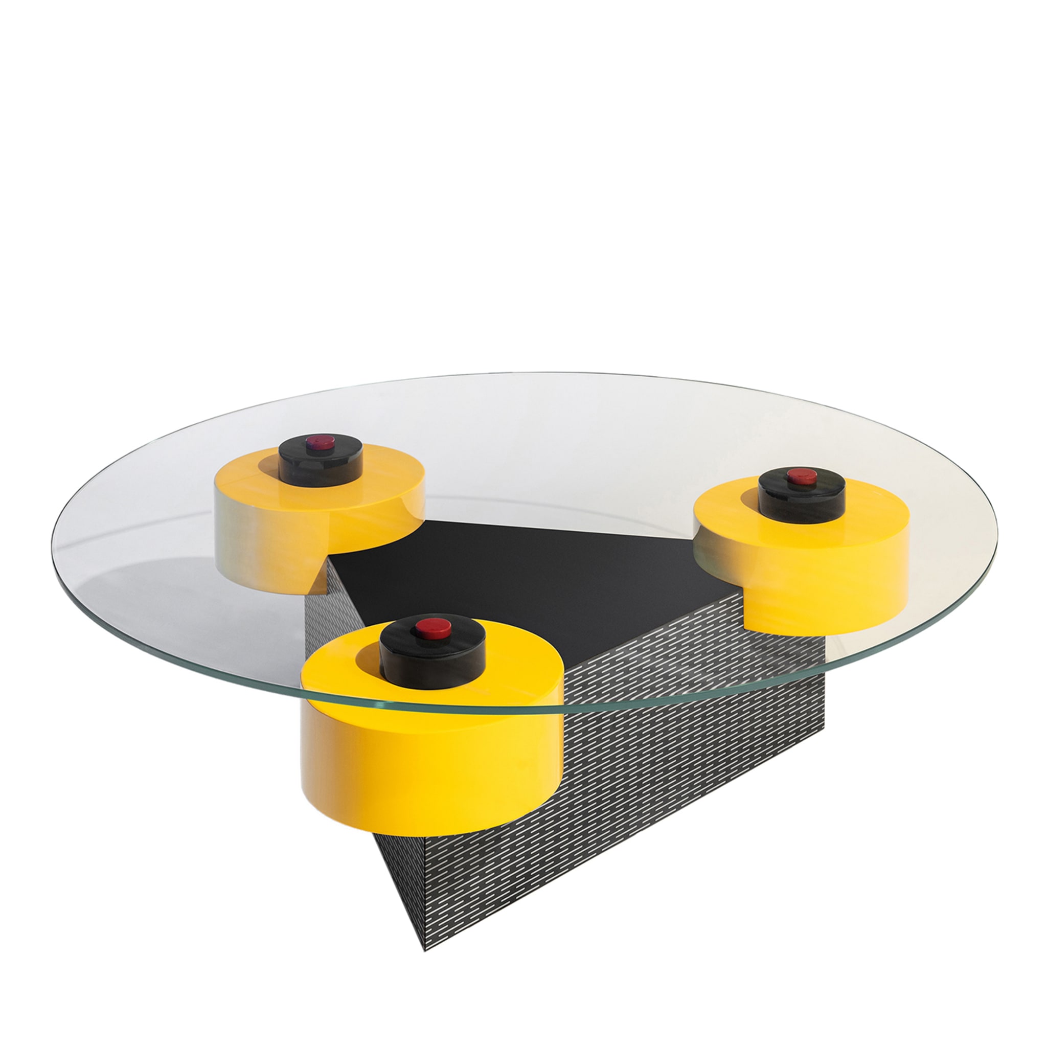 Atlas Round Yellow and Black Coffee Table by ALDO CIBIC - Main view