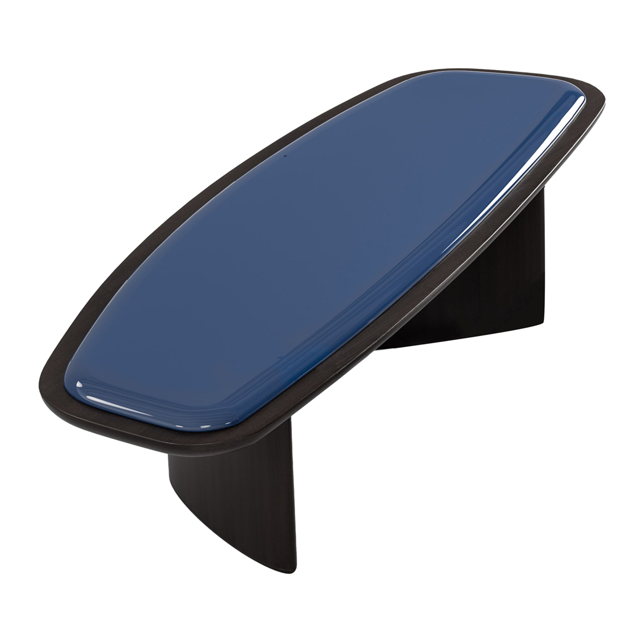 Glossy Lacquered Blue Coffee Table - Main view