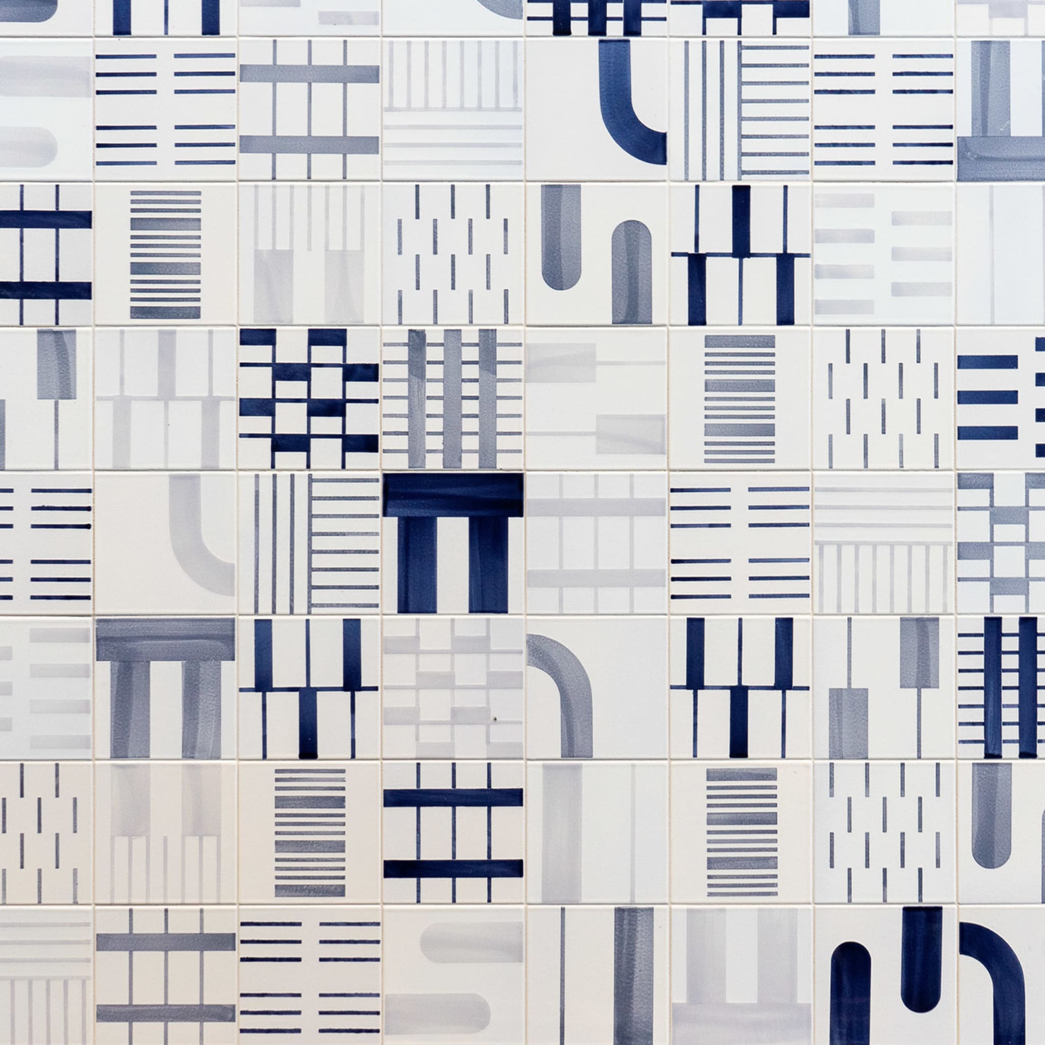 Alfabeto Set of 45 White & Blue Tiles by Margherita Rui - Alternative view 2