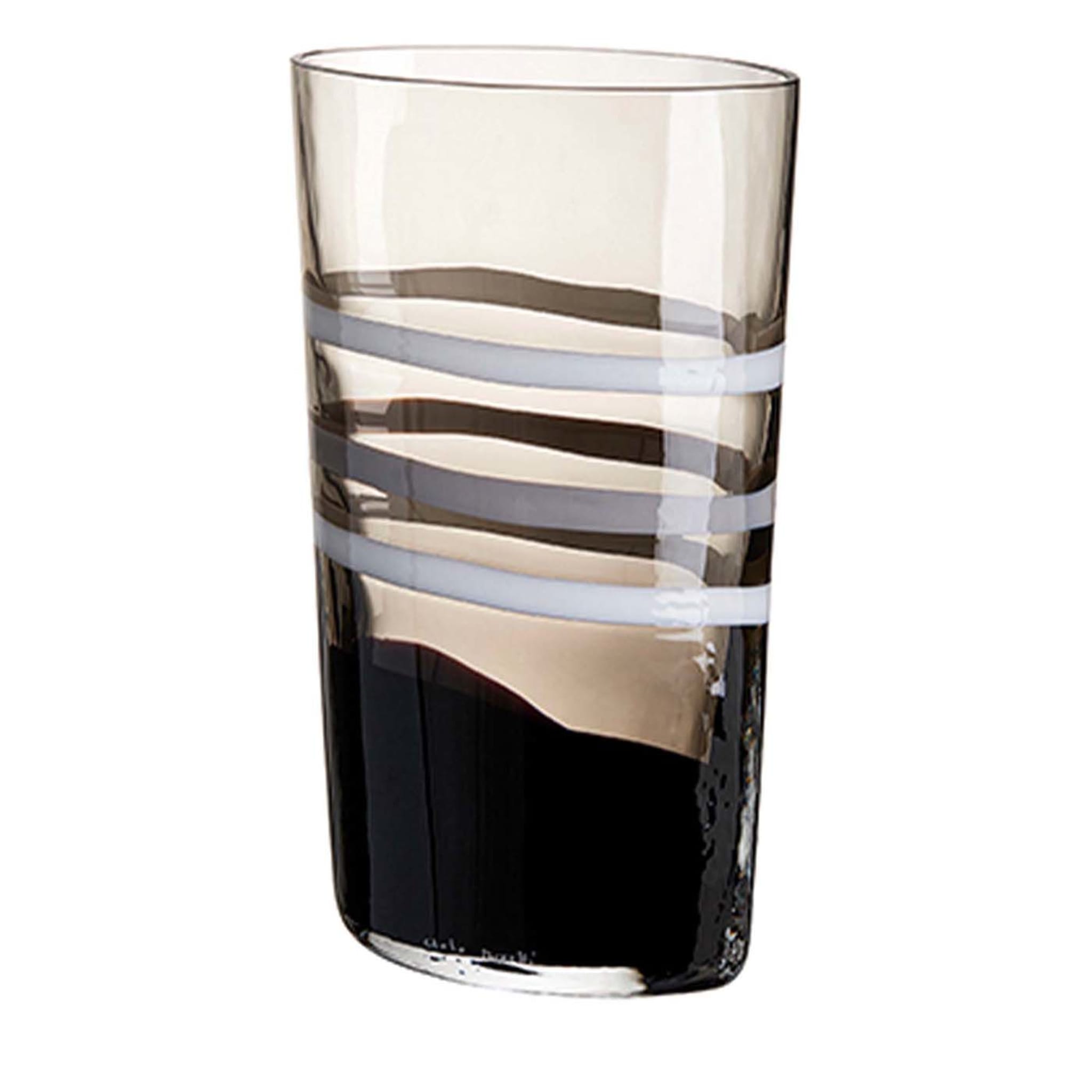 Arco Striped Brown Transparent Vase by Carlo Moretti - Main view
