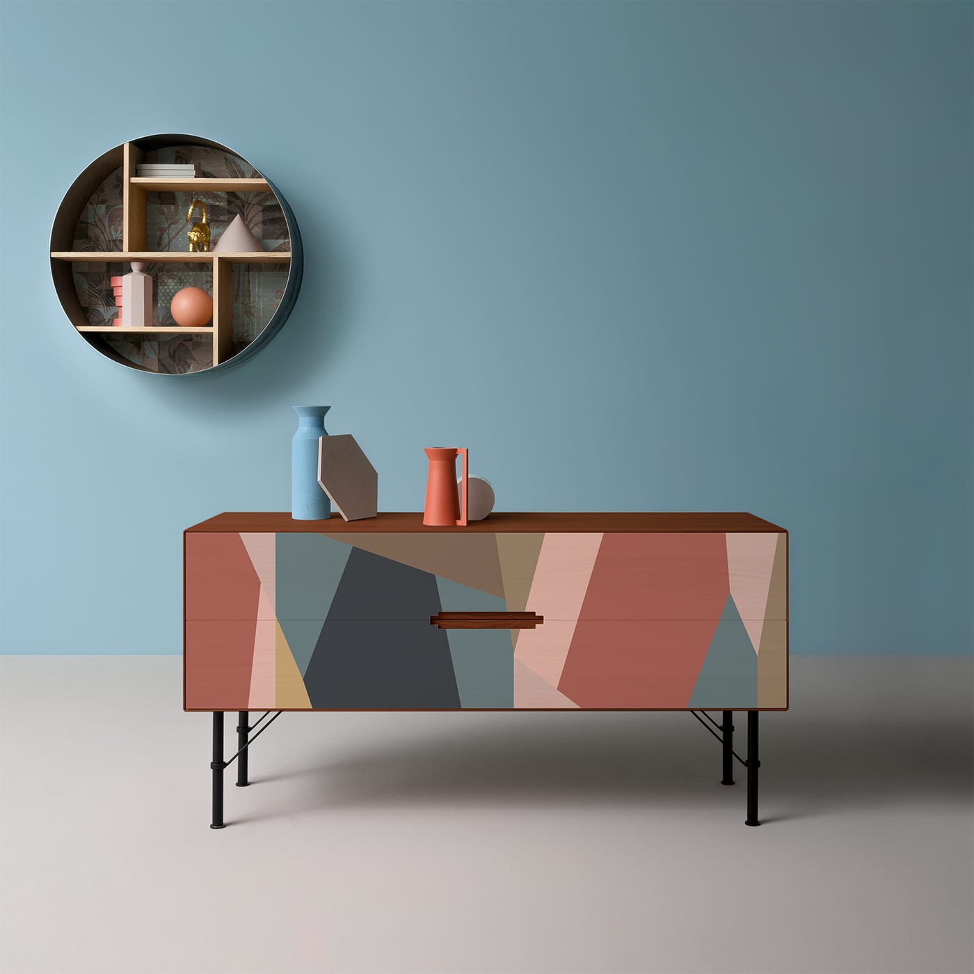 Color Field 2-Drawer Polychrome Sideboard - Icon's Design Milano