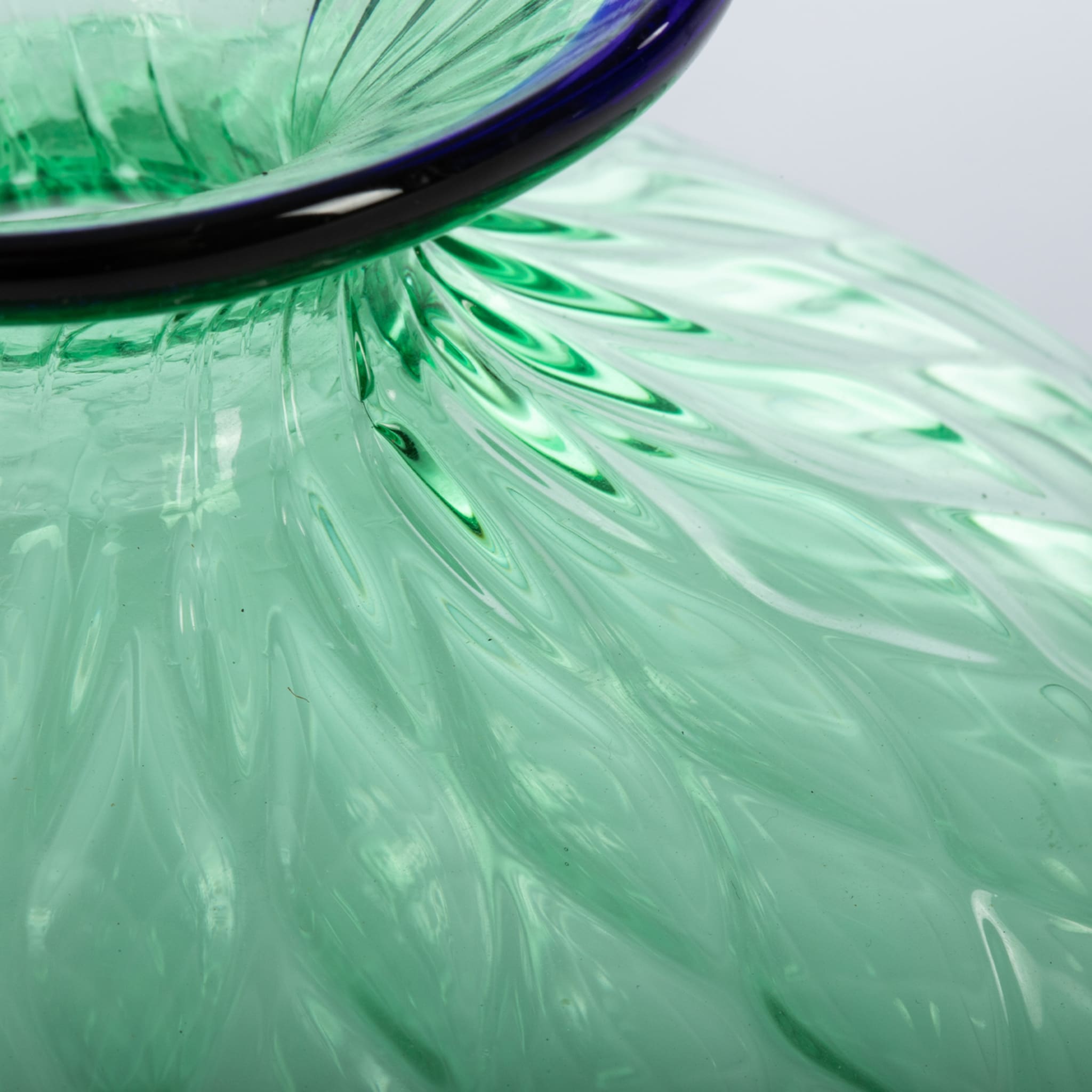 Balloton Green Vase with Blue Rim - Alternative view 2