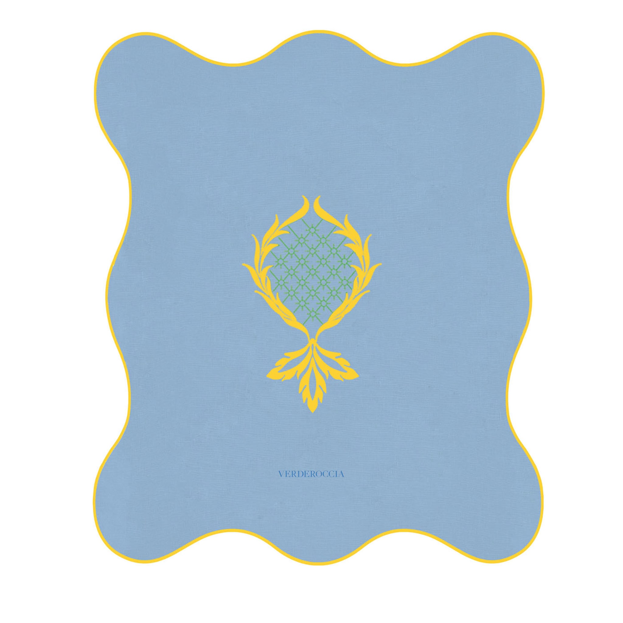 Set of 6 Ananas Light Blue and Yellow Dede Cocktail Napkins - Main view