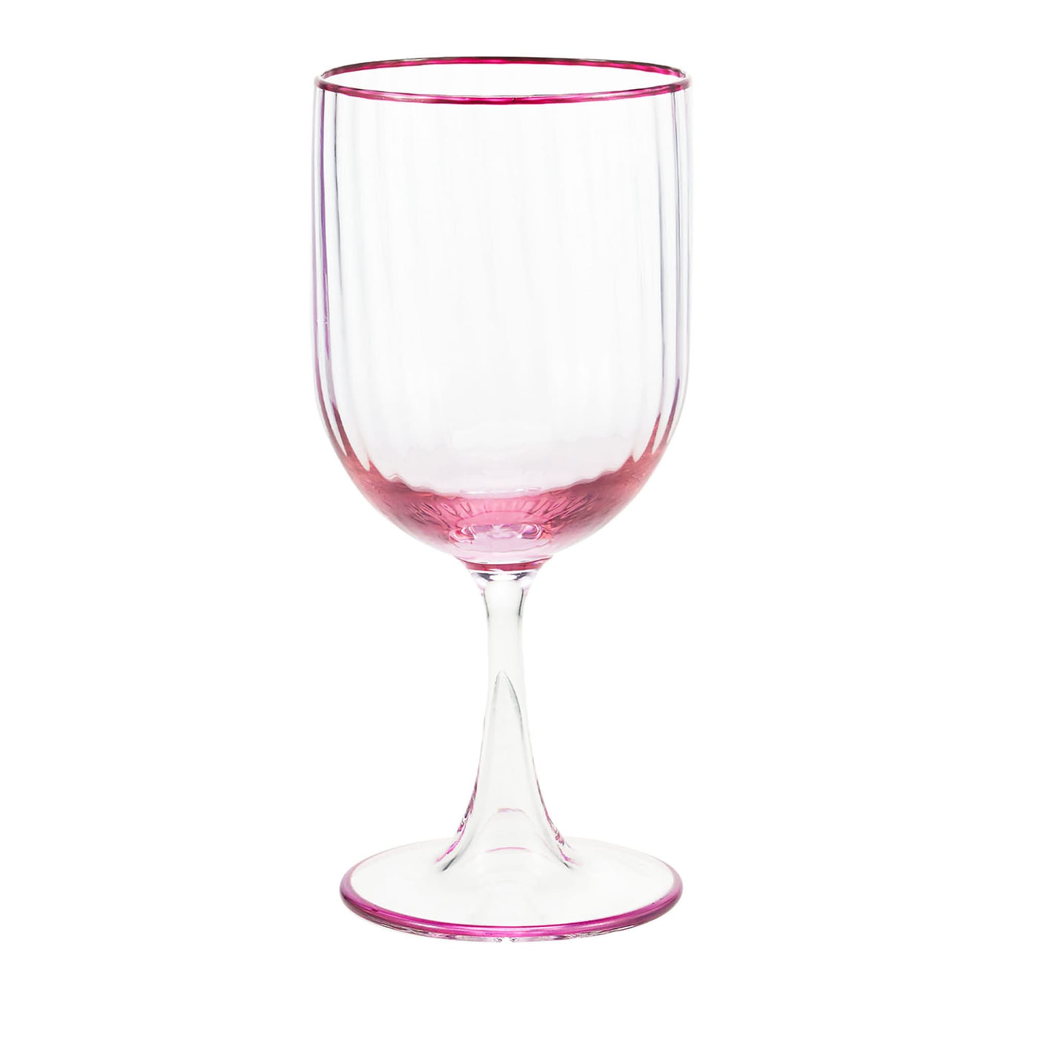 Set of Two Mouth-Blown Amethyst & Rose White Wine Glasses - Main view