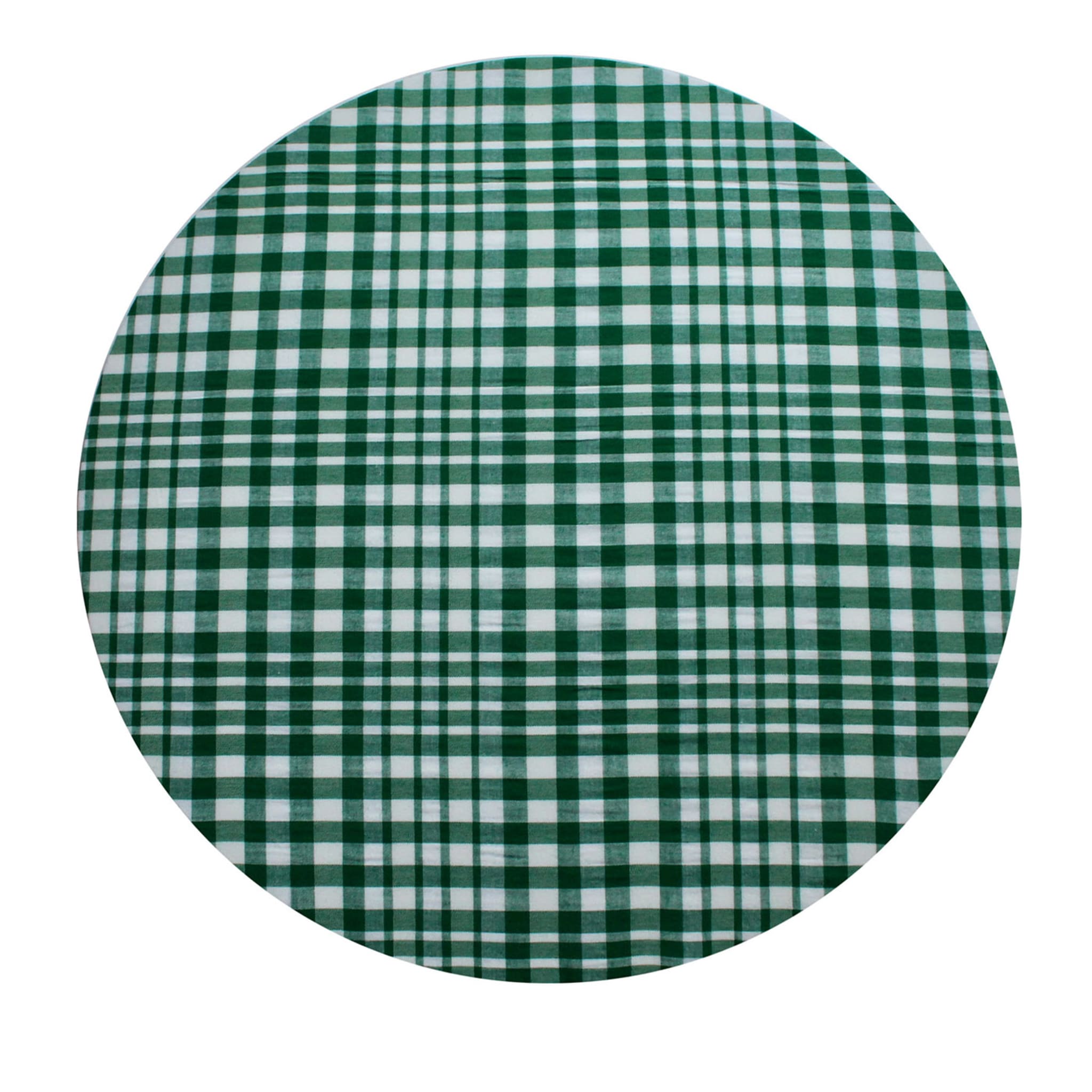 Tovaglietta rotonda verde e bianca Cuffiette Check #2 - Vista principale