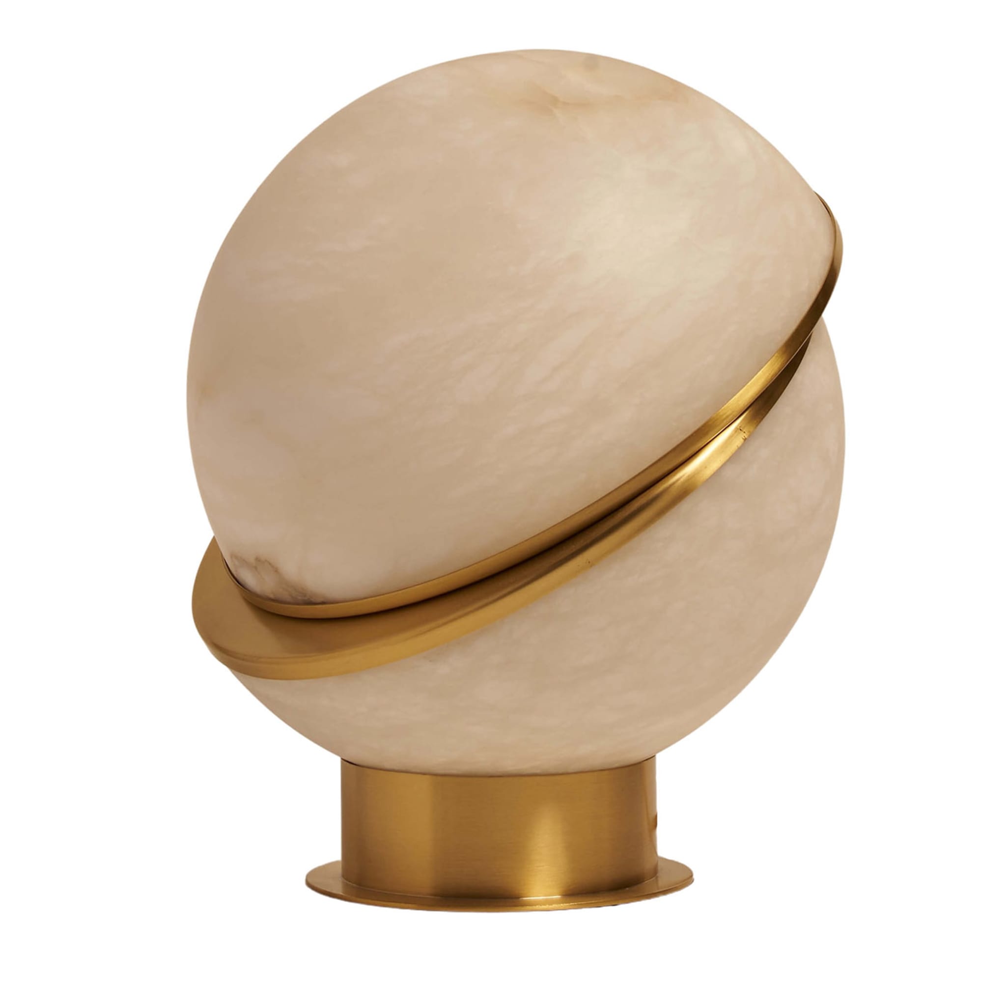 "Offset Globe" Table Lamp in Satin Brass - Main view