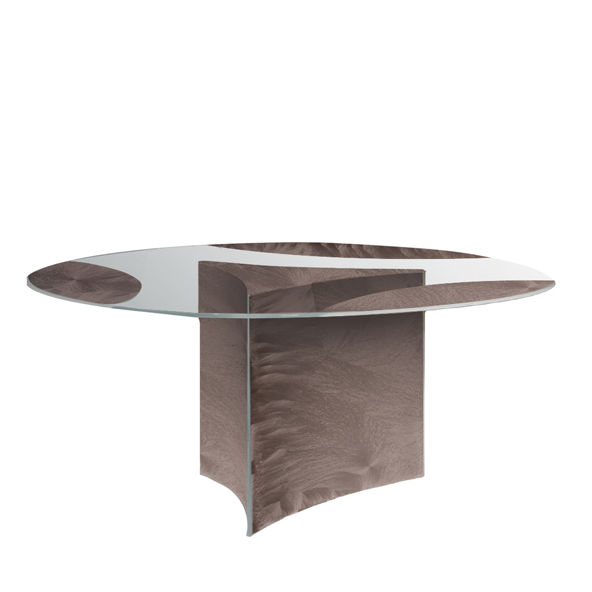 Table de salle à manger circulaire en bronze Dionisio de Fabio Casali - Vue principale