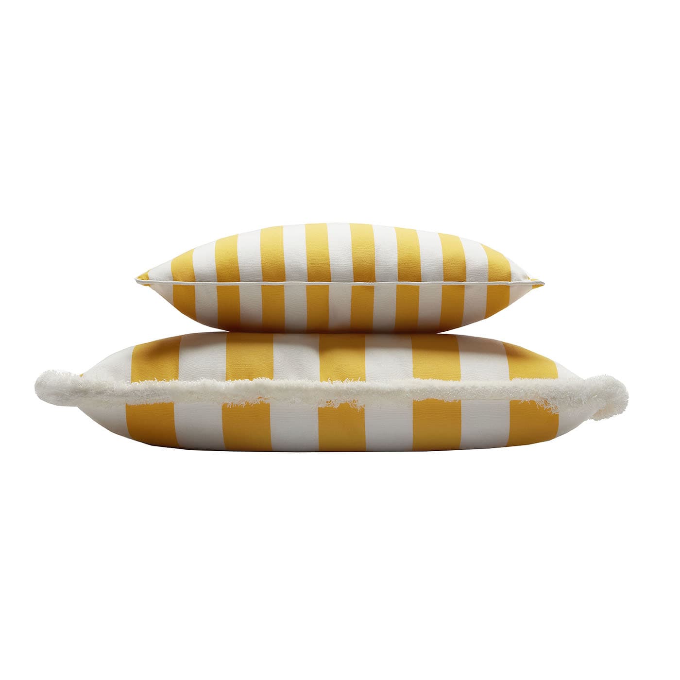 Yellow and white discount striped outdoor pillows