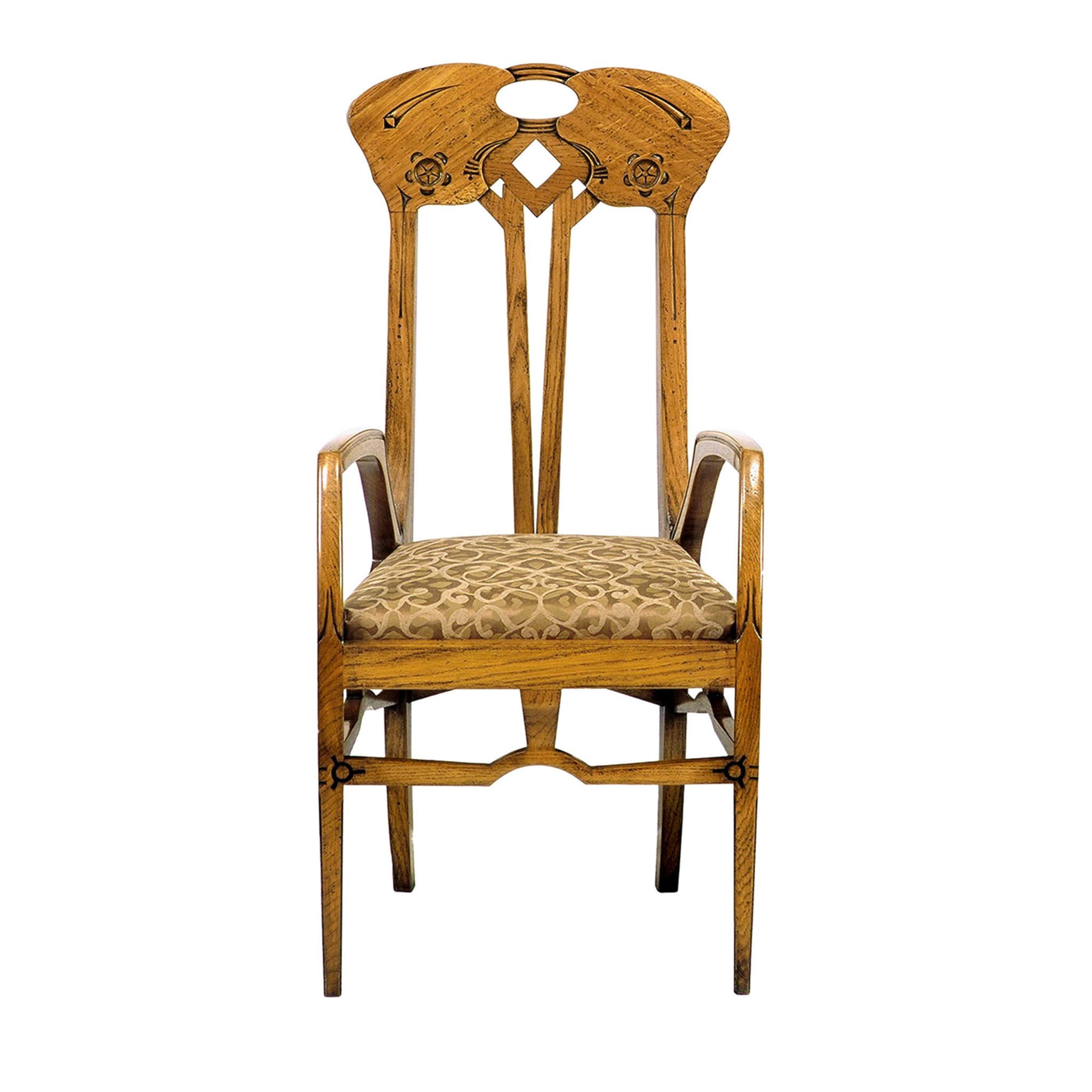 Italian Art Nouveau-Style Lounge Chair by Eugenio Quarti - Main view