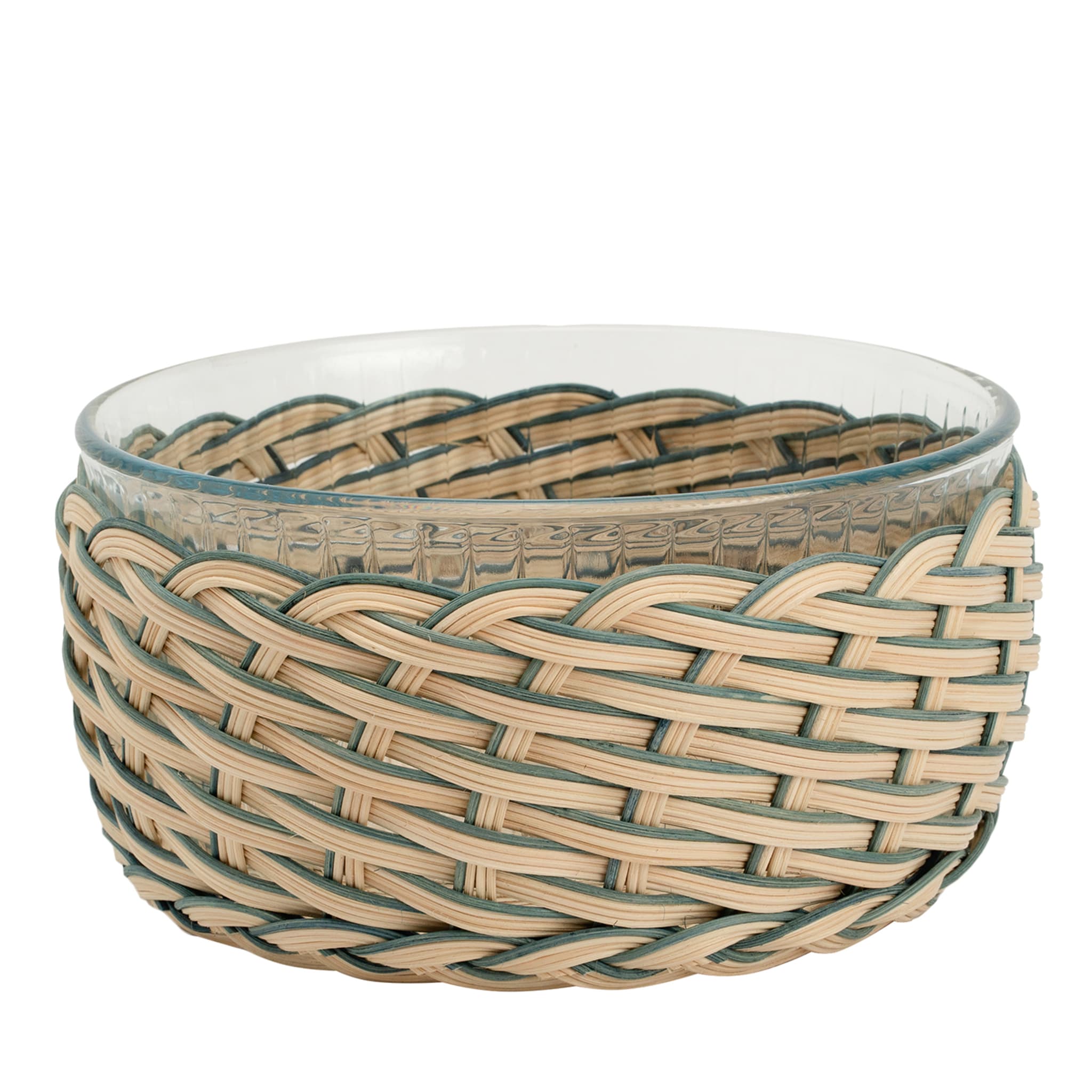 Soufflé Mold With Woad Blue Wicker Basket - Main view