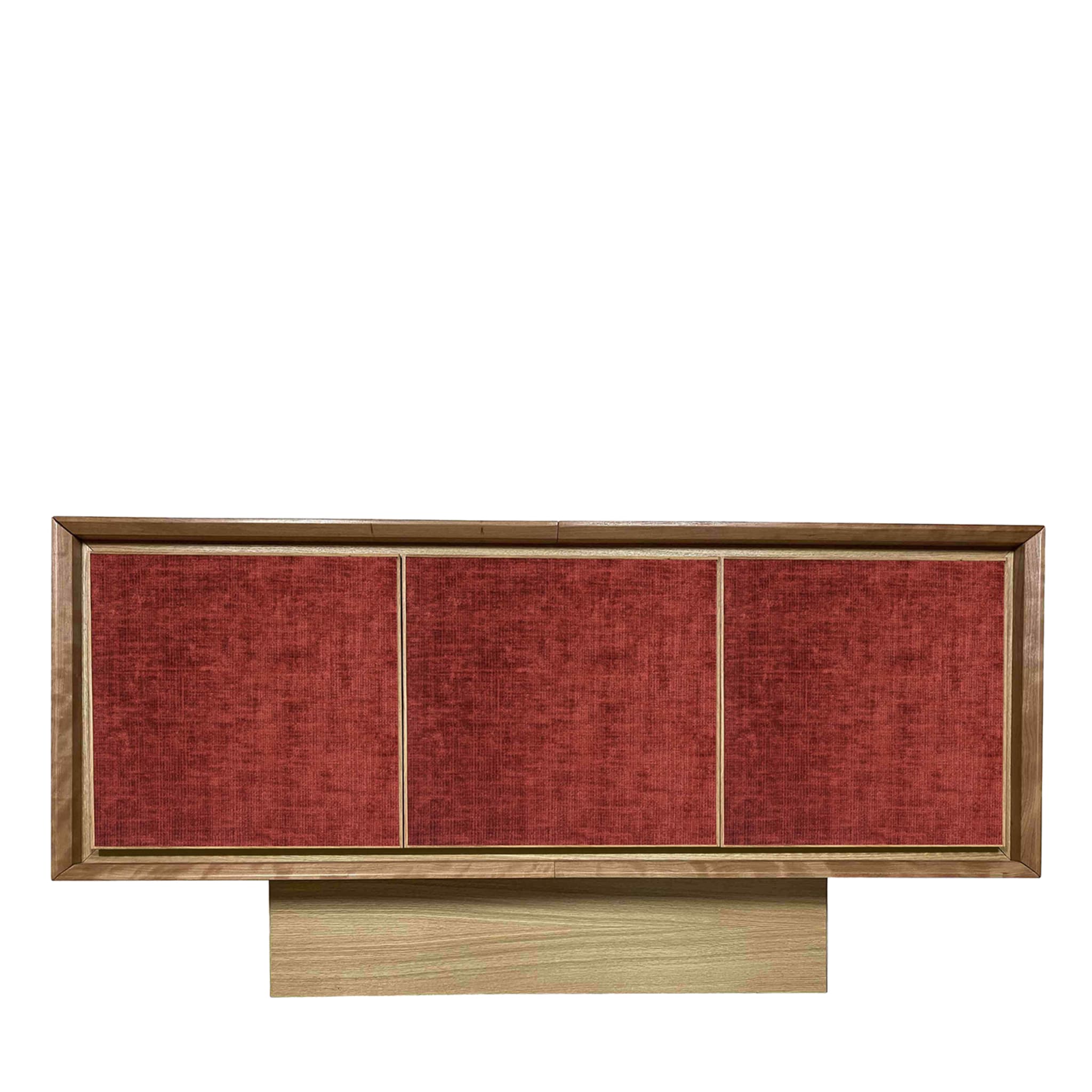 3-türiges Sideboard aus rotem Samt von Mascia Meccani - Hauptansicht