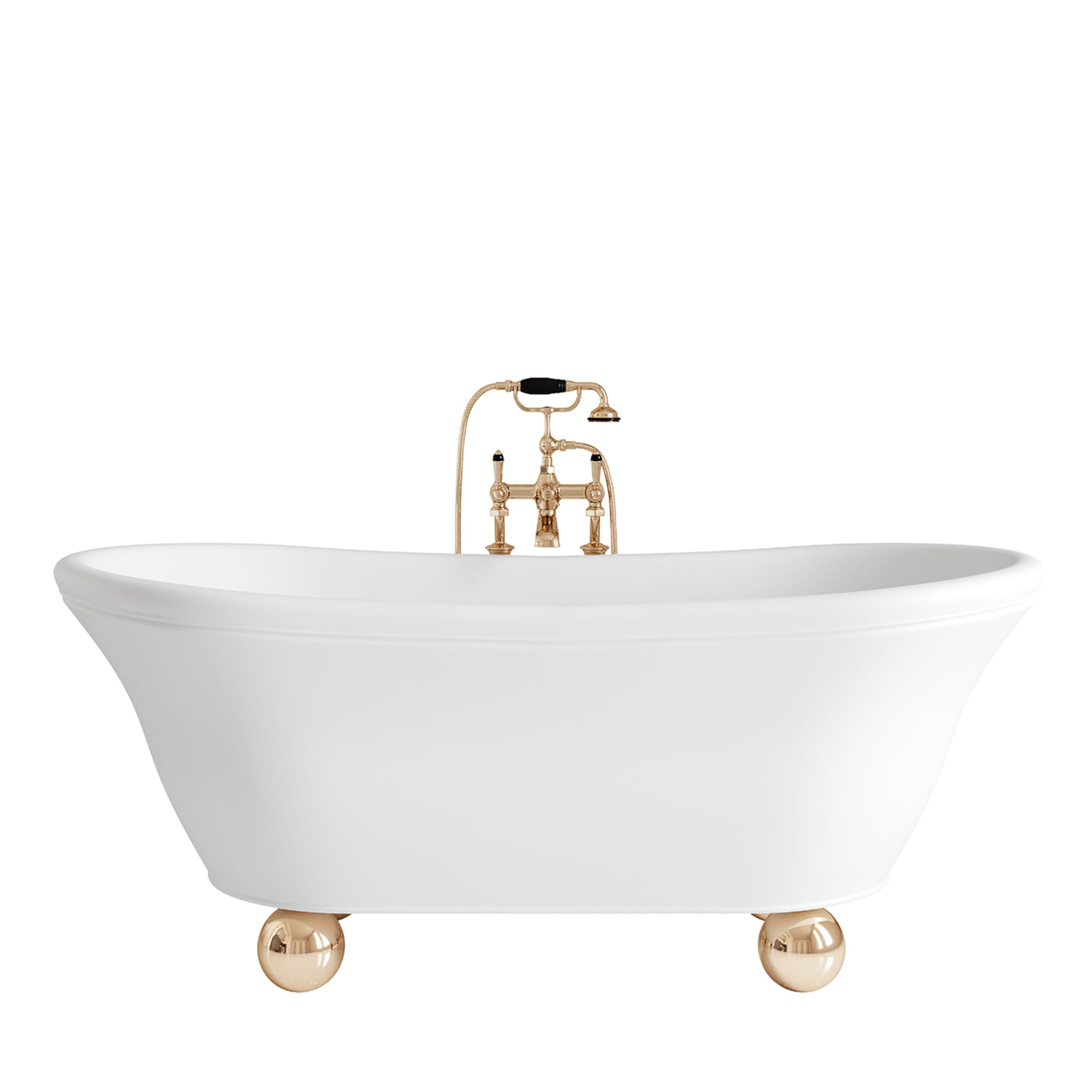 Aurora Bijoux Weiß mit goldenen Kugelfüßen Badewanne - Hauptansicht
