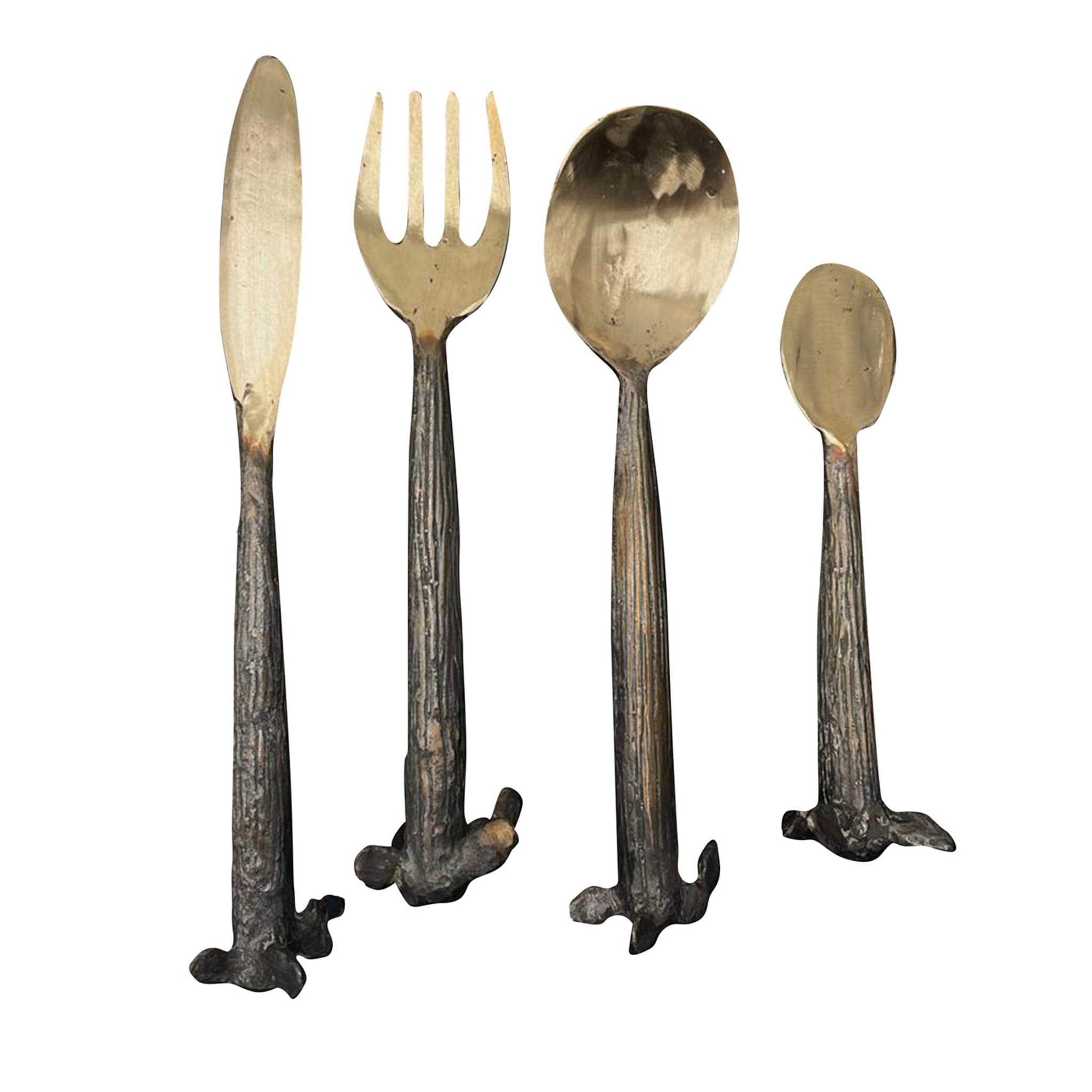 Hand-Chiseled 4-Piece Cutlery Set #5 - Main view