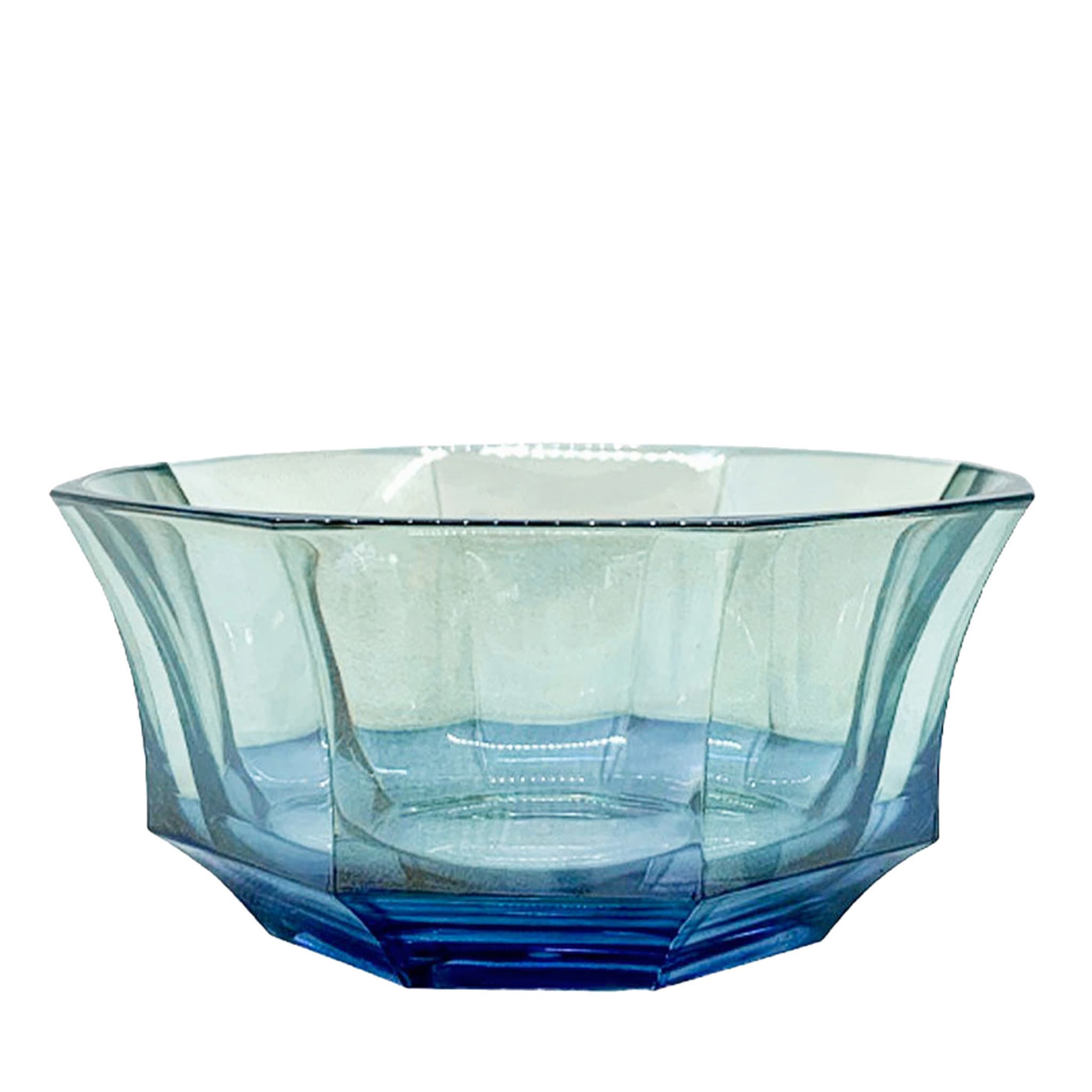 Faceted Blue-To-Green Crystal Dessert Bowl - Main view