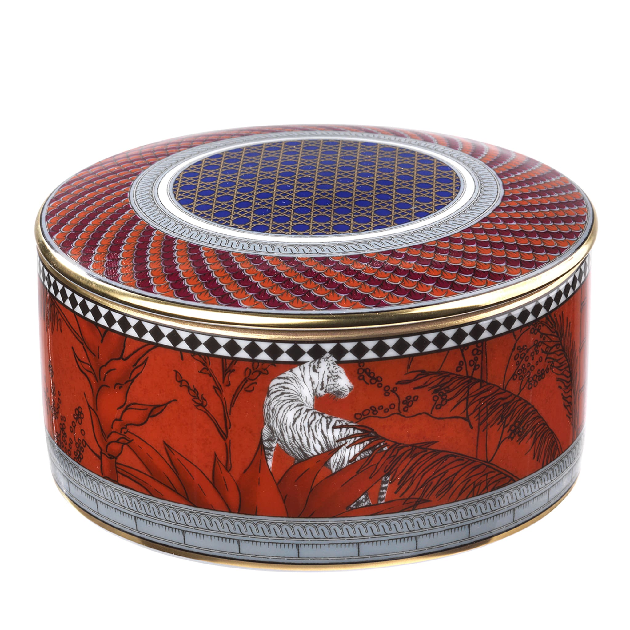 Totem Tiger Round Box With Lid - Main view