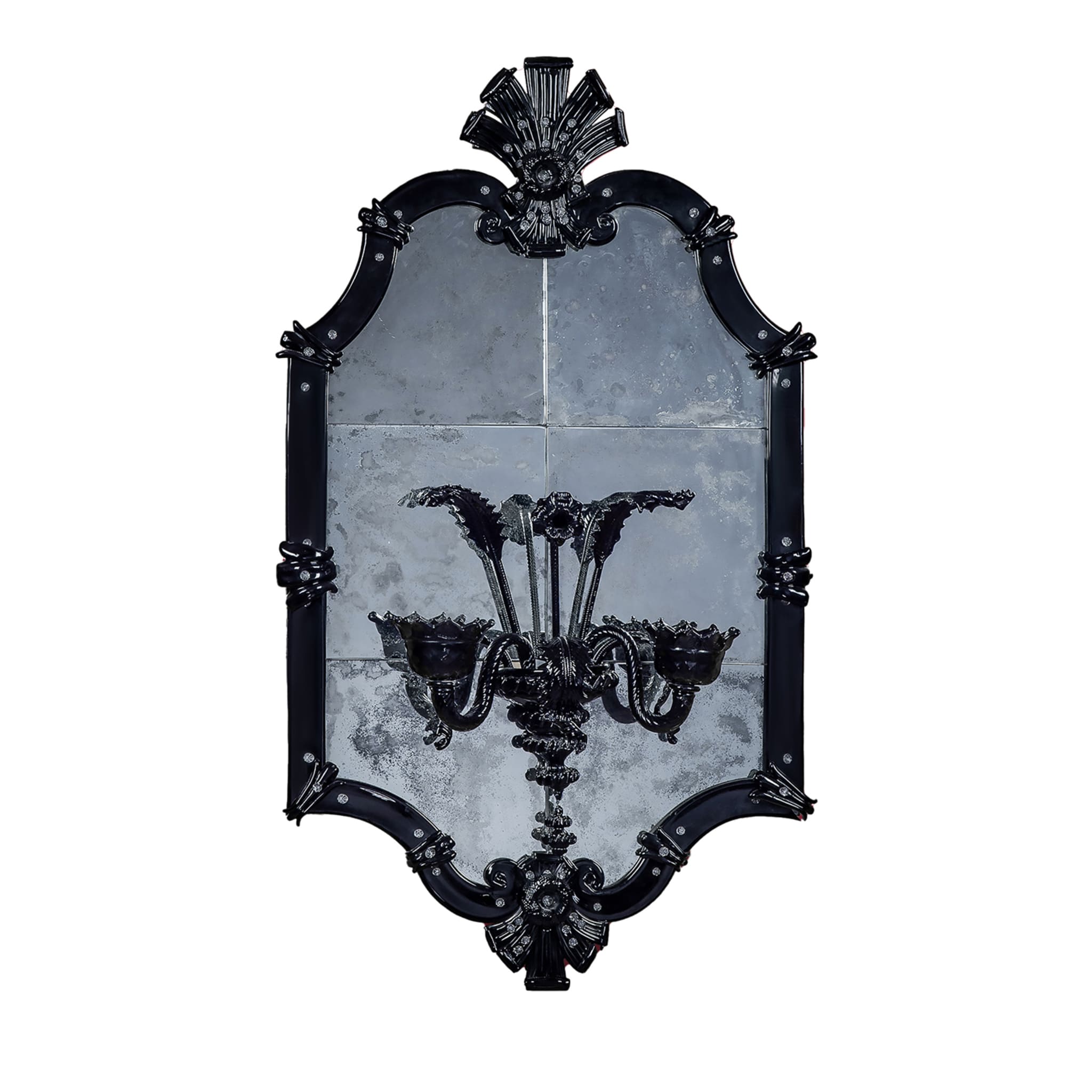 Ca'Giustinian Espejo de cristal de Murano con 2 luces - Vista principal
