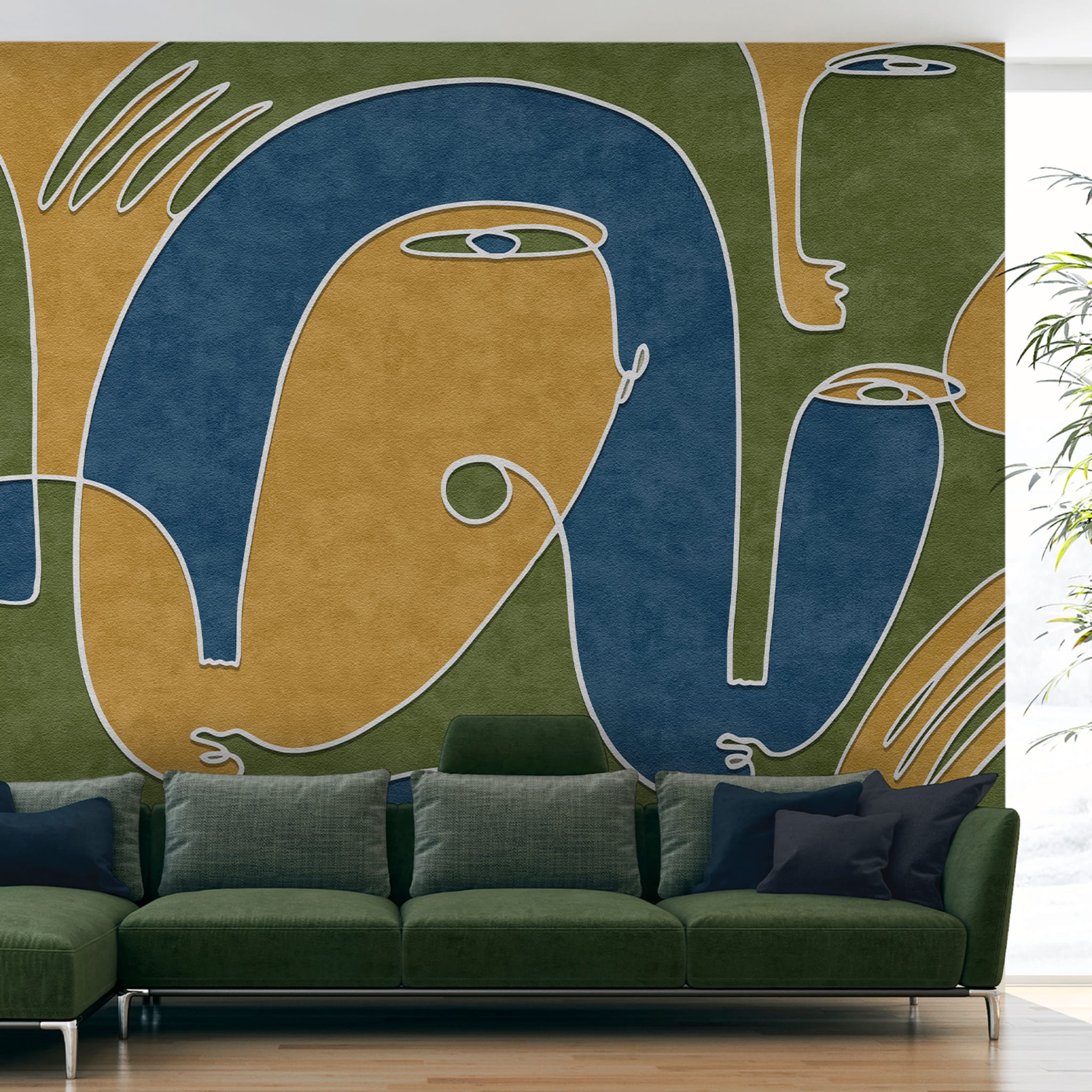 Oneline multicoloured textured wallpaper  - Alternative view 1