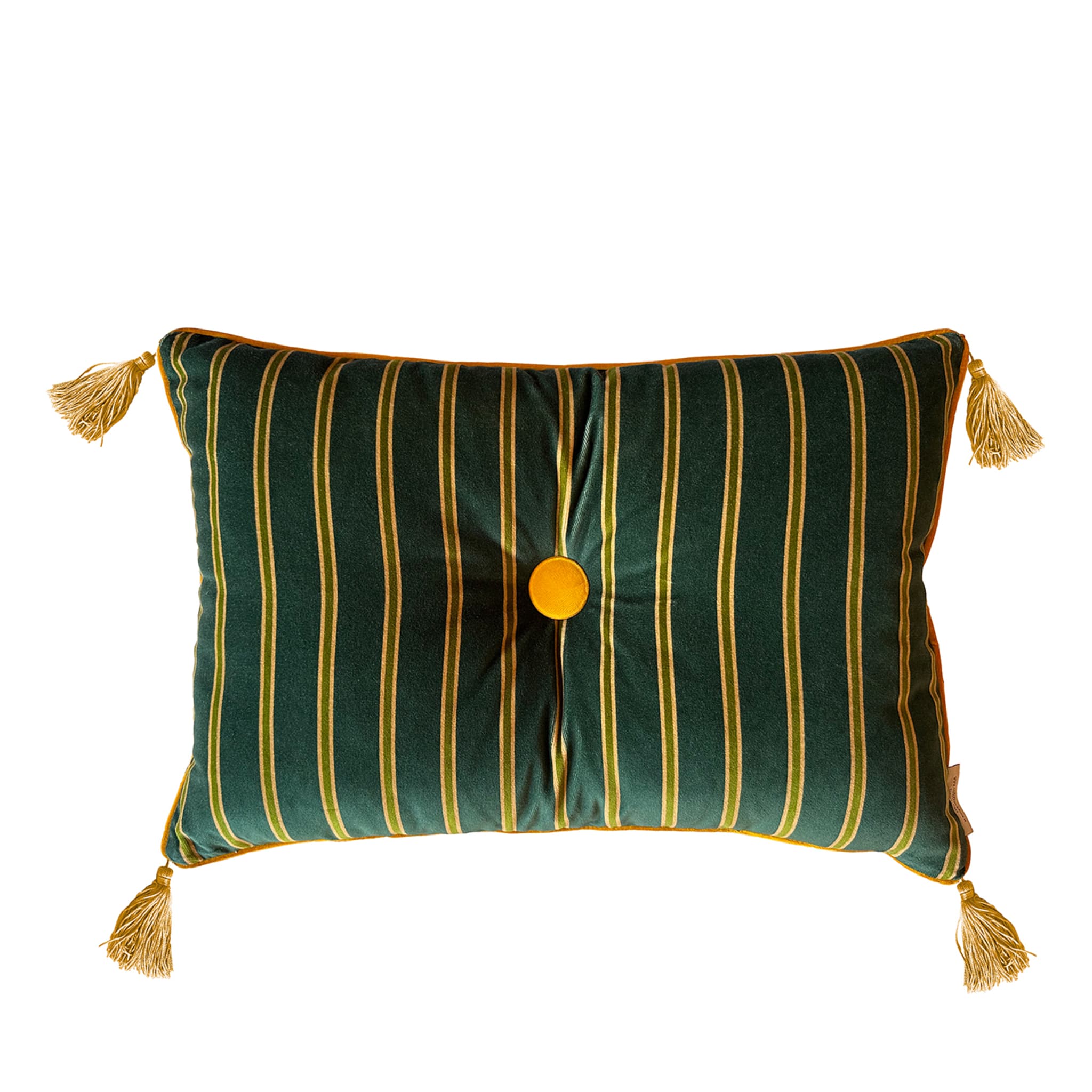 Sweet Pillow Rectangular Striped Forest-Green Cushion - Main view