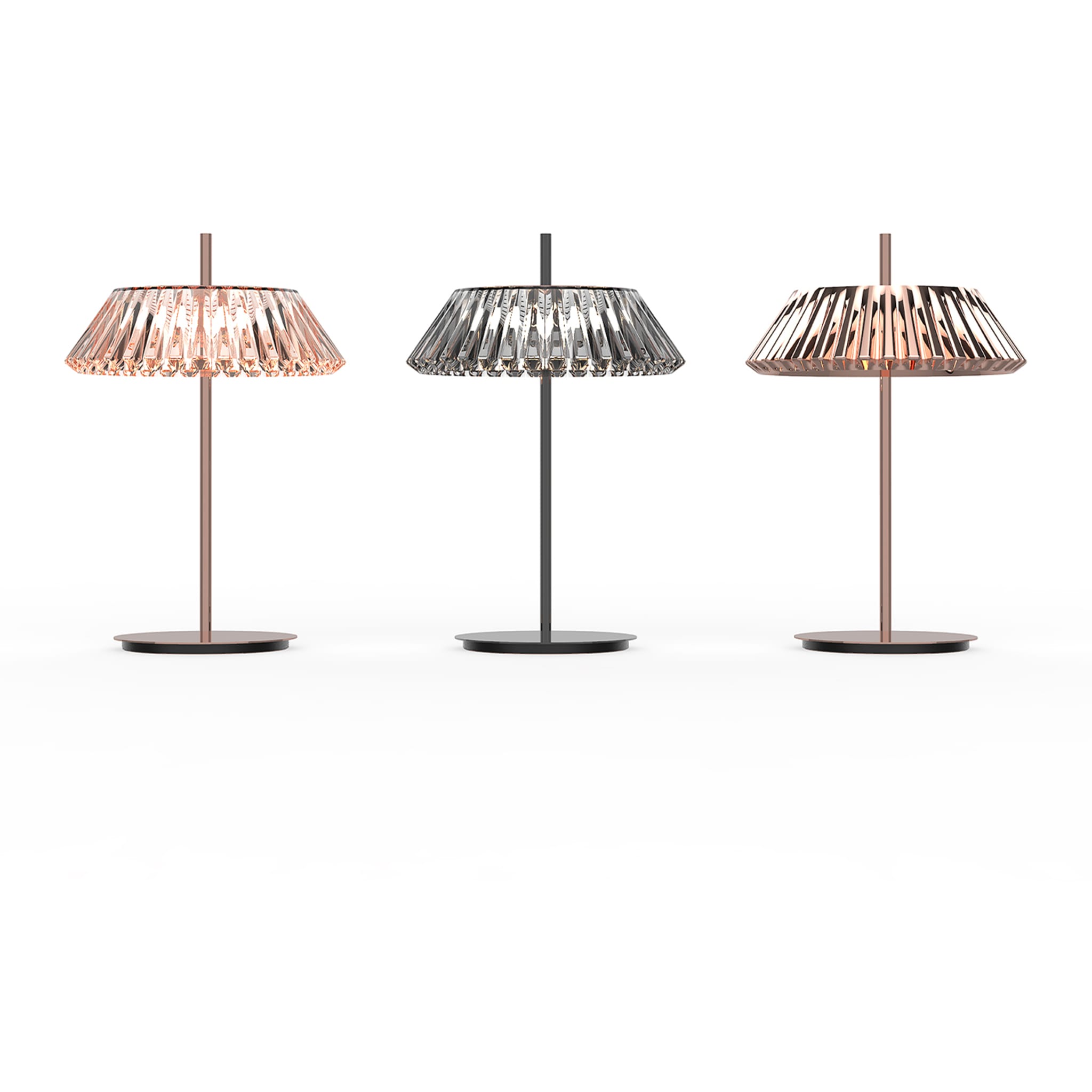 Chrome 3-Light Rose Coppery Table Lamp by MAM Design - Alternative view 1