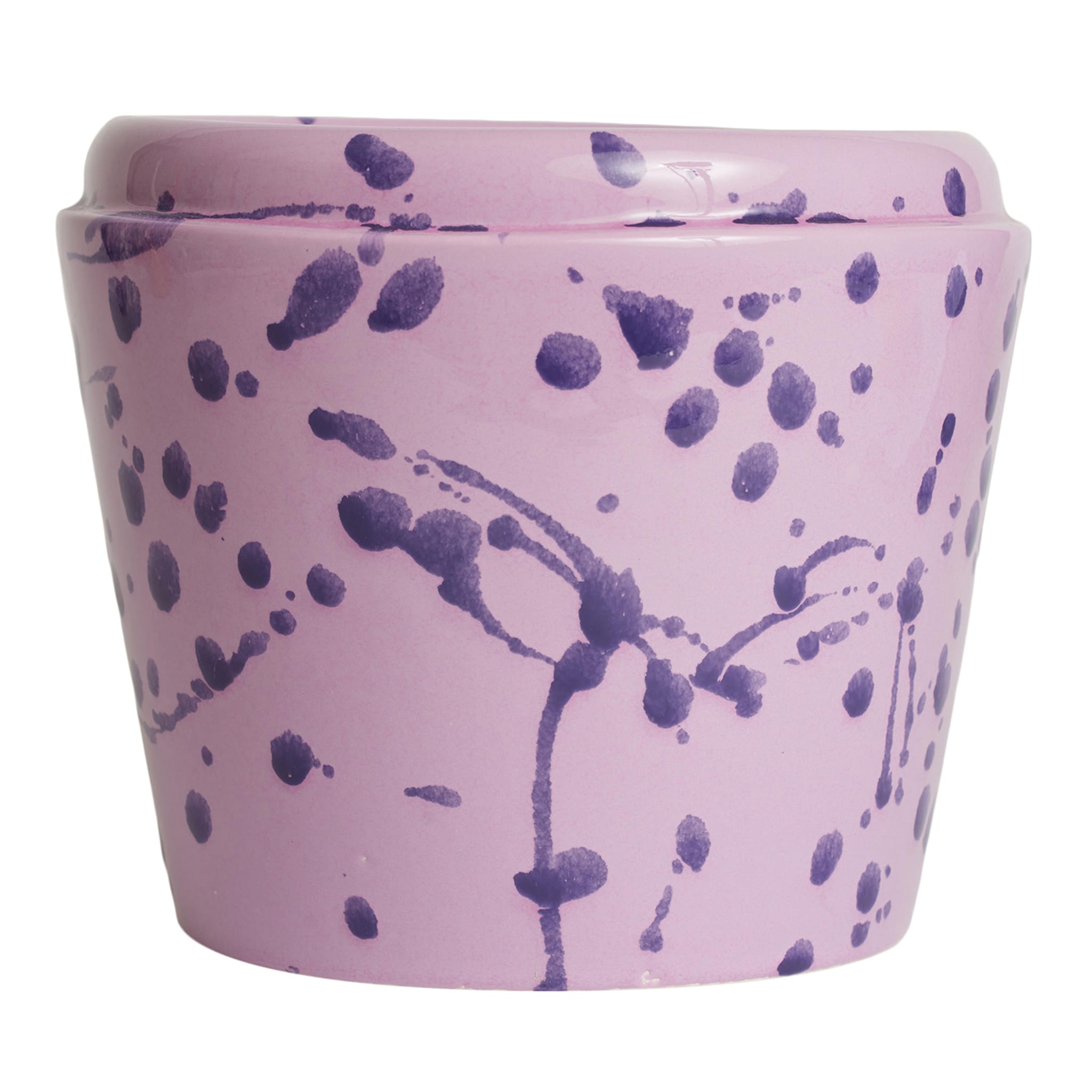 Flieder und Veilchen Keramik Übertopf Vase - Hauptansicht