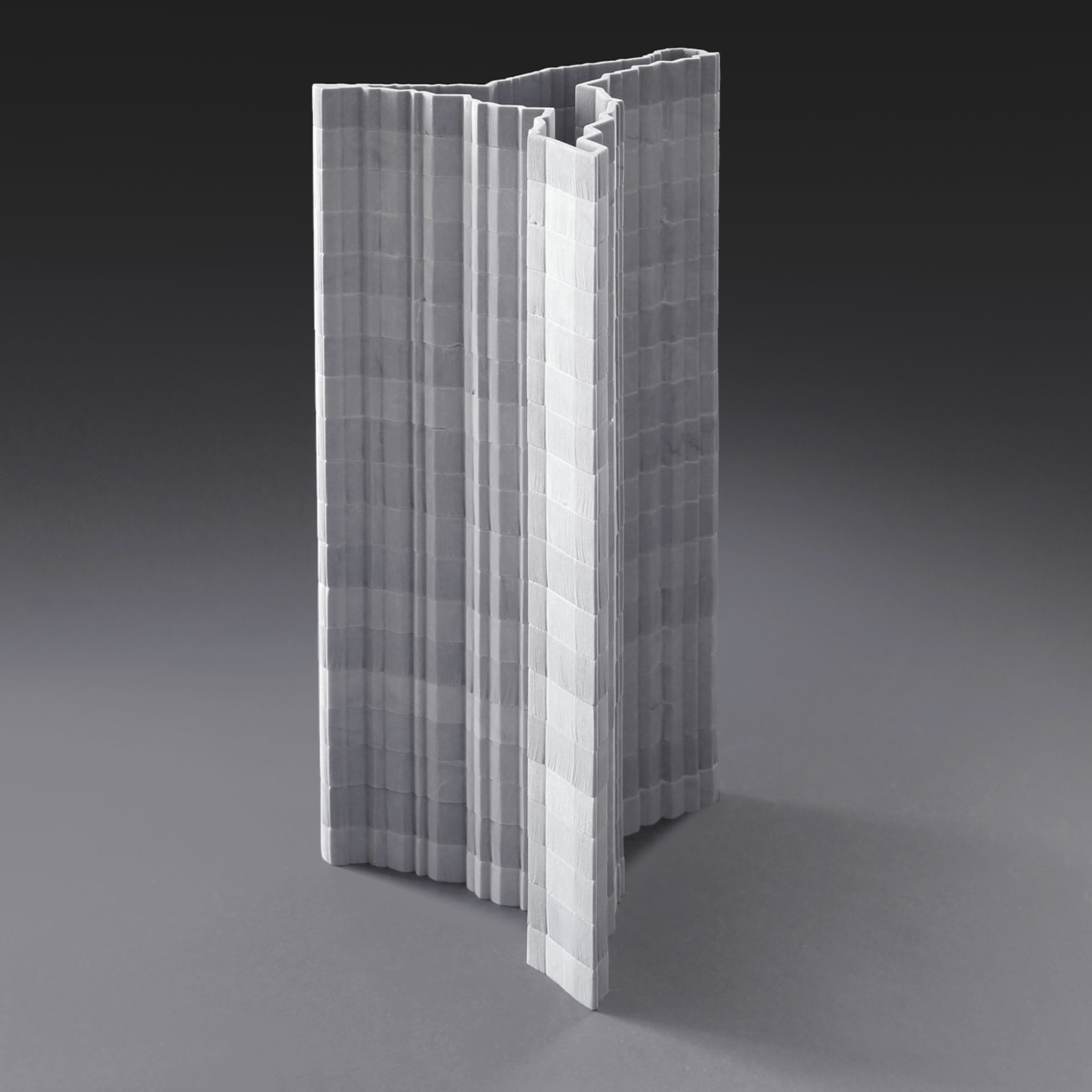 Stripes Vase Bardiglio Marble #1 by Paolo Ulian - Alternative view 3
