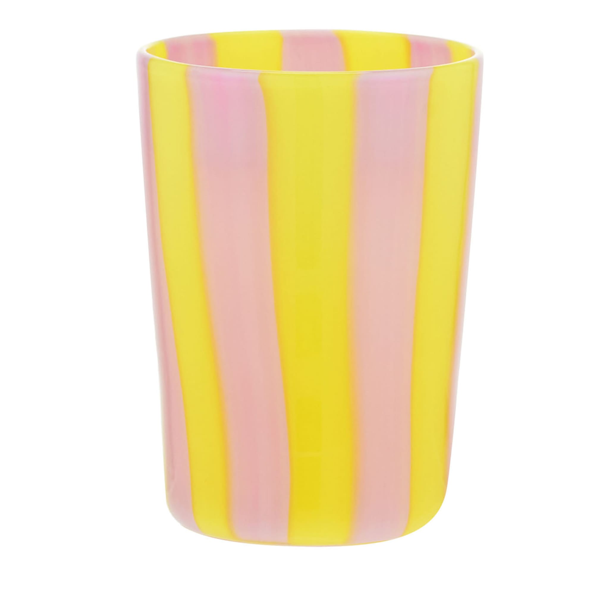 Dolce Vita Set de 2 gobelets à eau en verre soufflé rose et jaune  - Vue principale