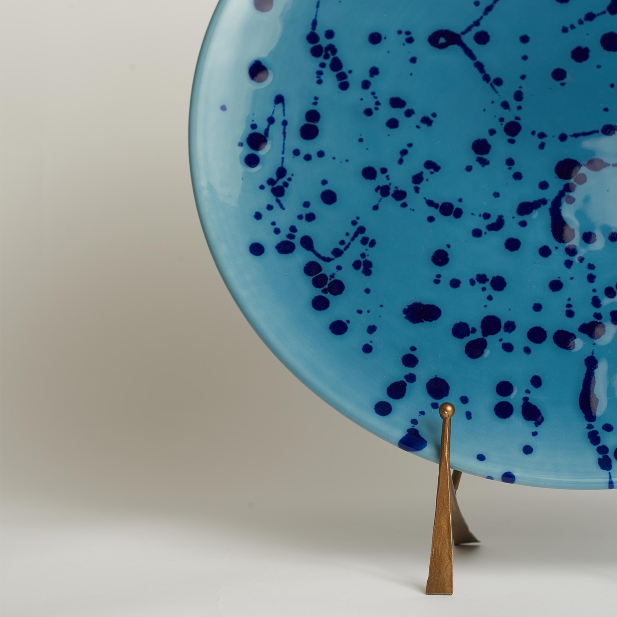 Celeste and Blue Ceramic Decorative Plate - Alternative view 1