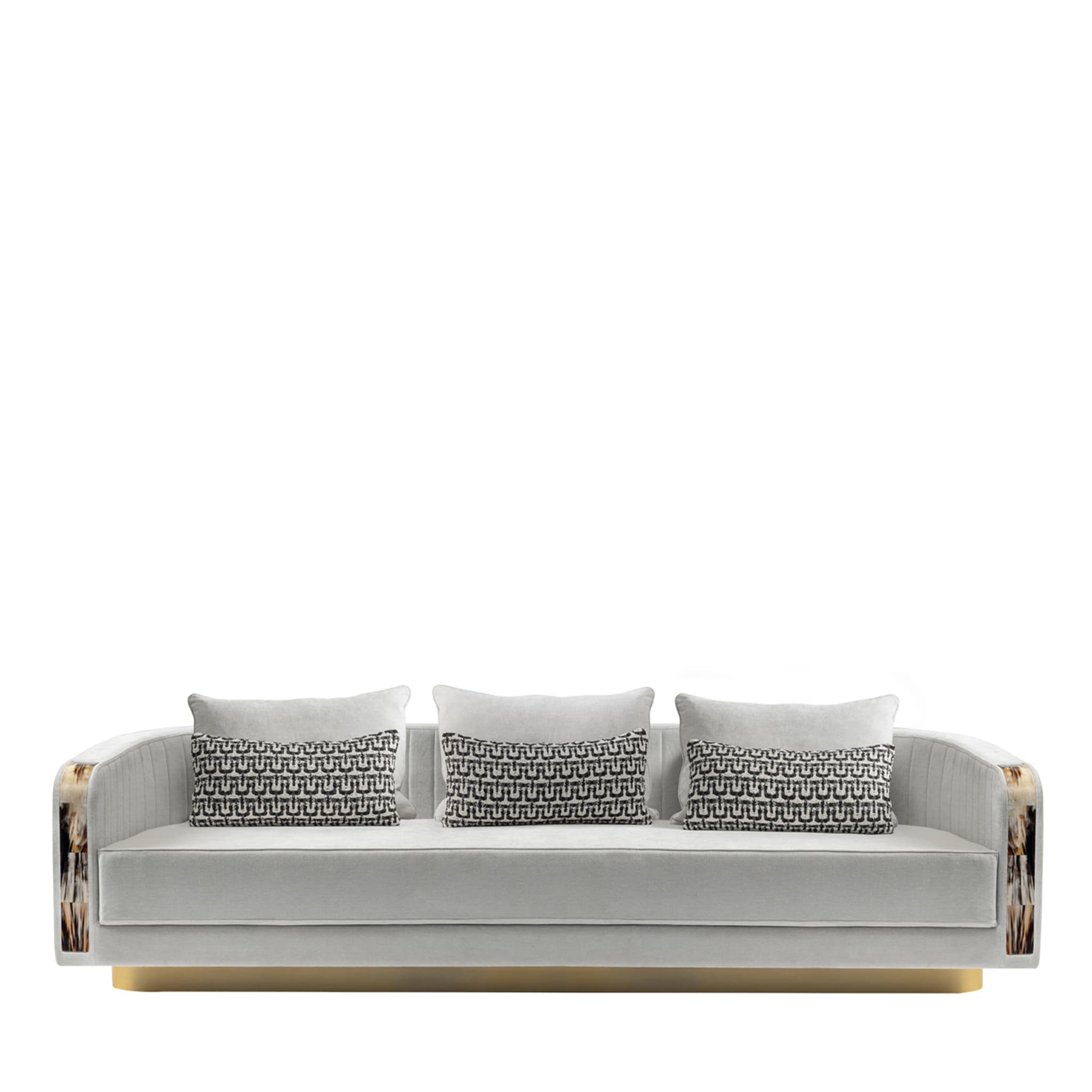 Afrodite 3-Seater Ivory Sofa with Horn Inlays - Main view