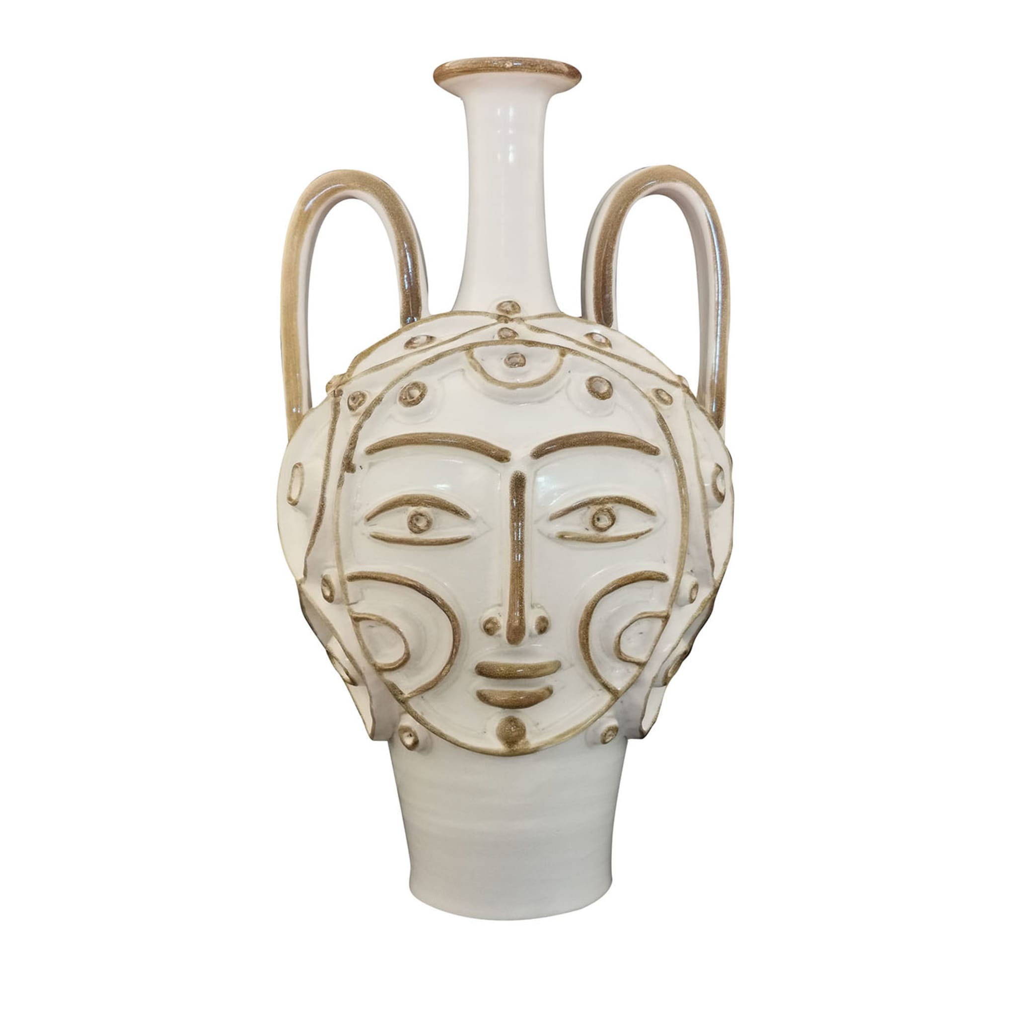 Anthropomorphic White Amphora Vase - Main view